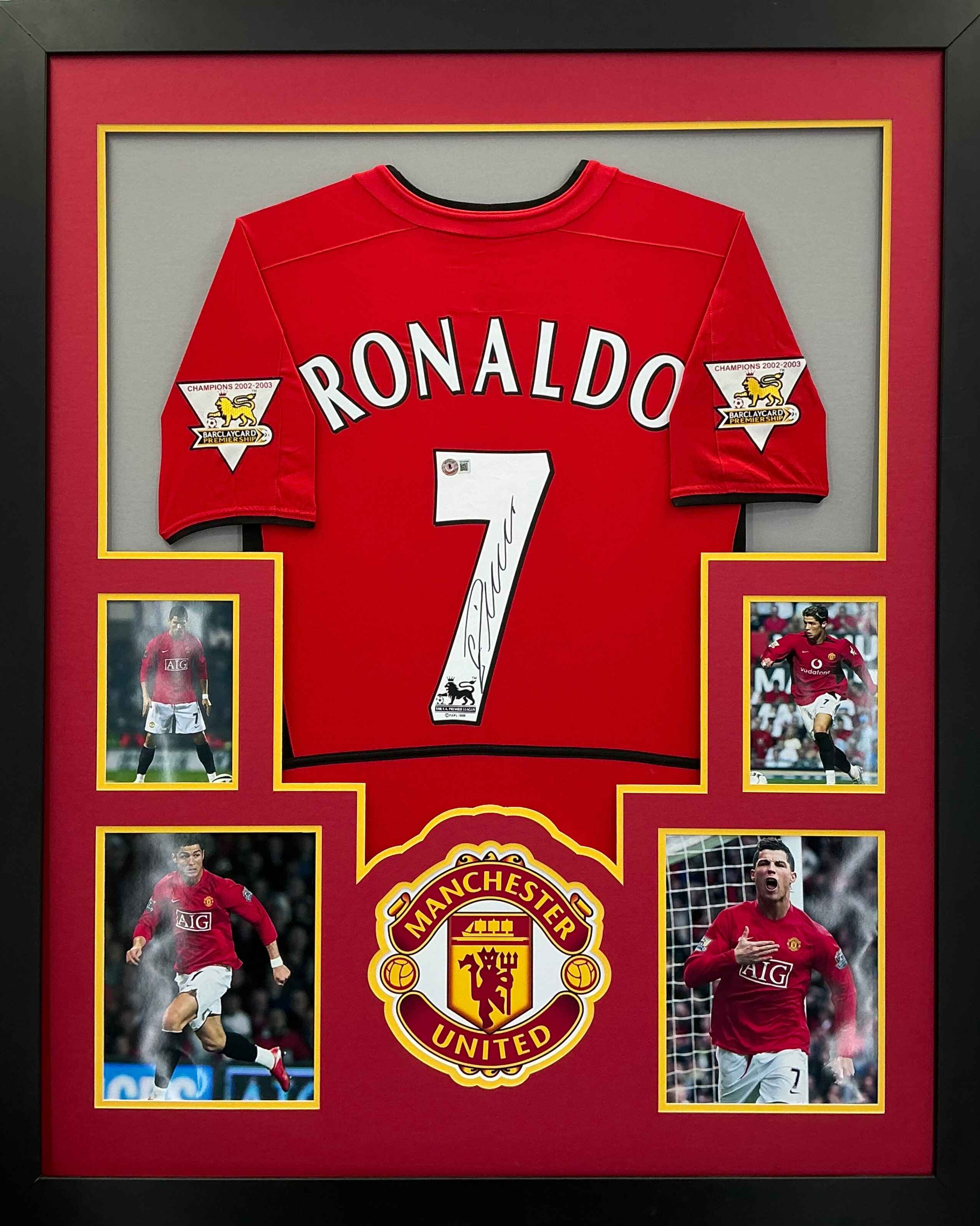 Manchester United Cristiano Ronaldo Signed Jersey Framed