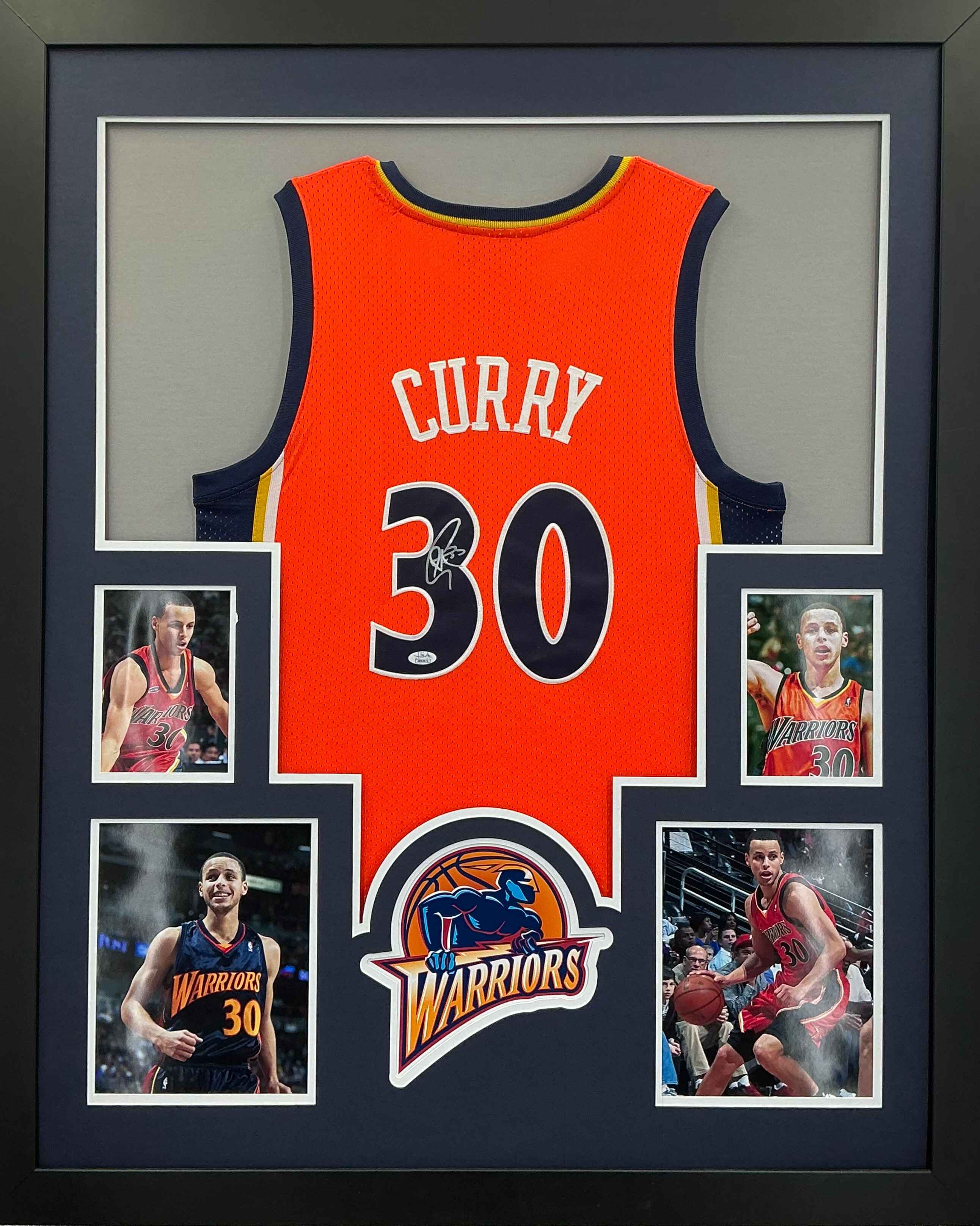 Golden State Warriors Stephen Curry Signed Jersey Framed