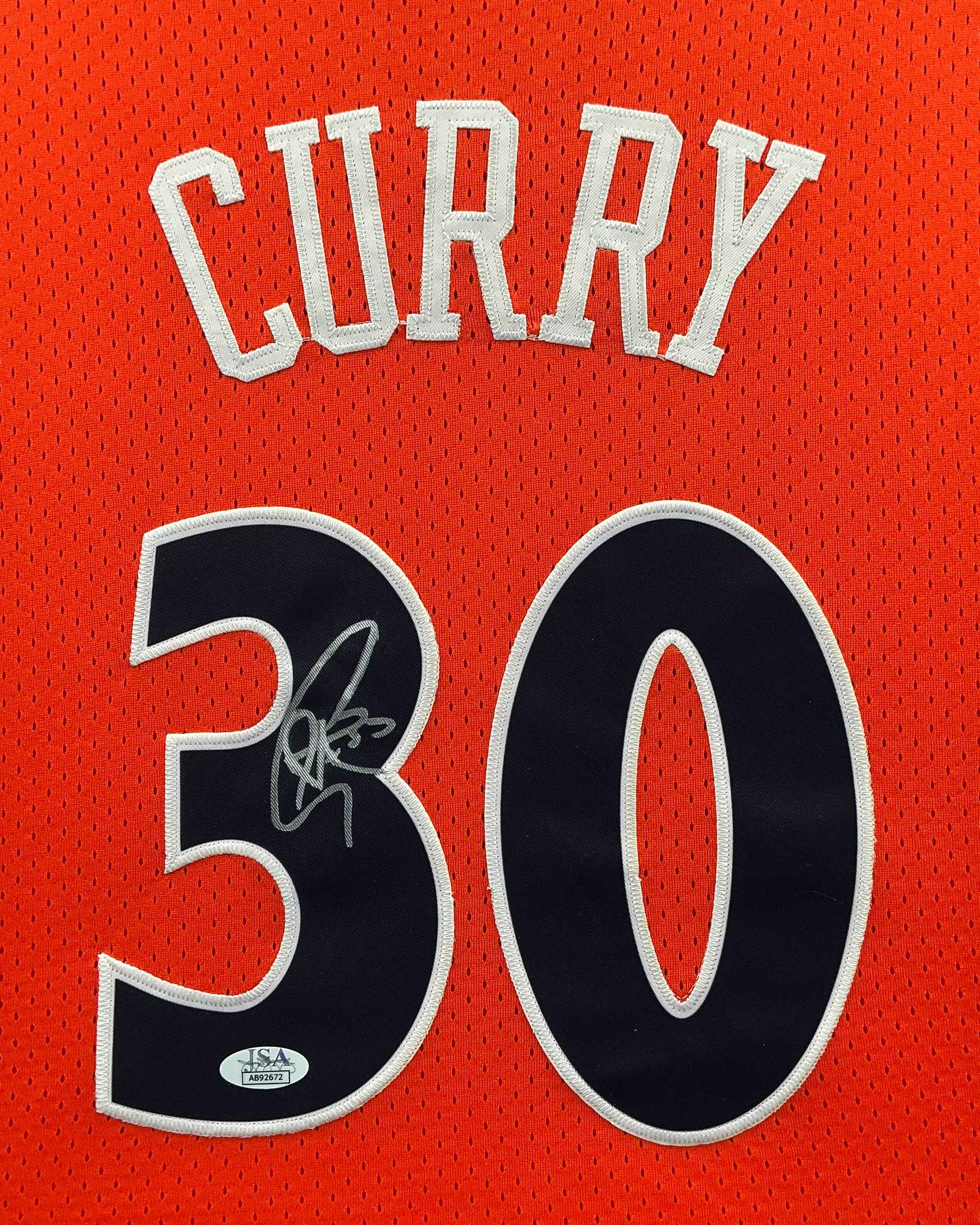 Golden State Warriors Stephen Curry Signed Jersey Framed