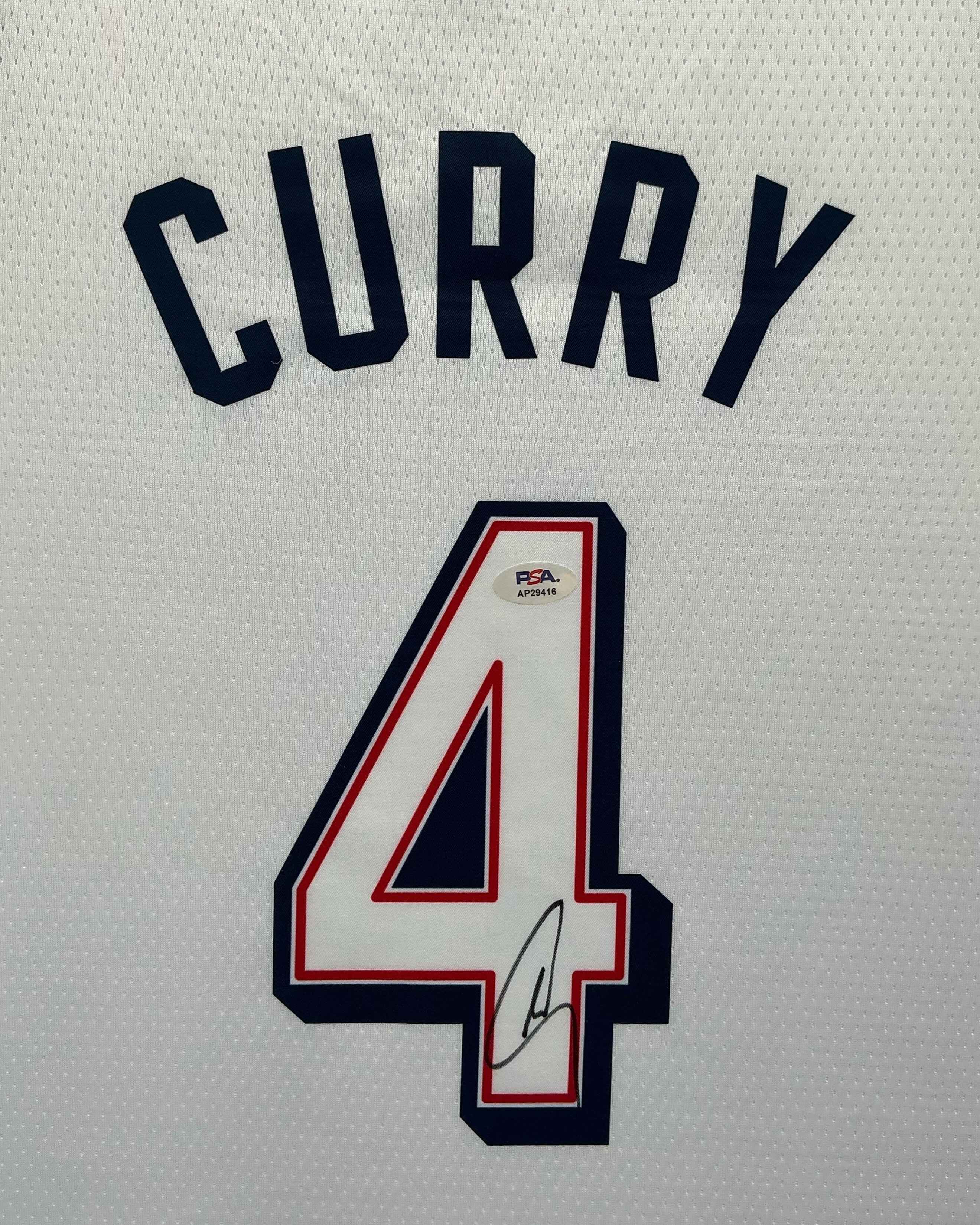 2024 Olympics USA Stephen Curry Signed Jersey Framed