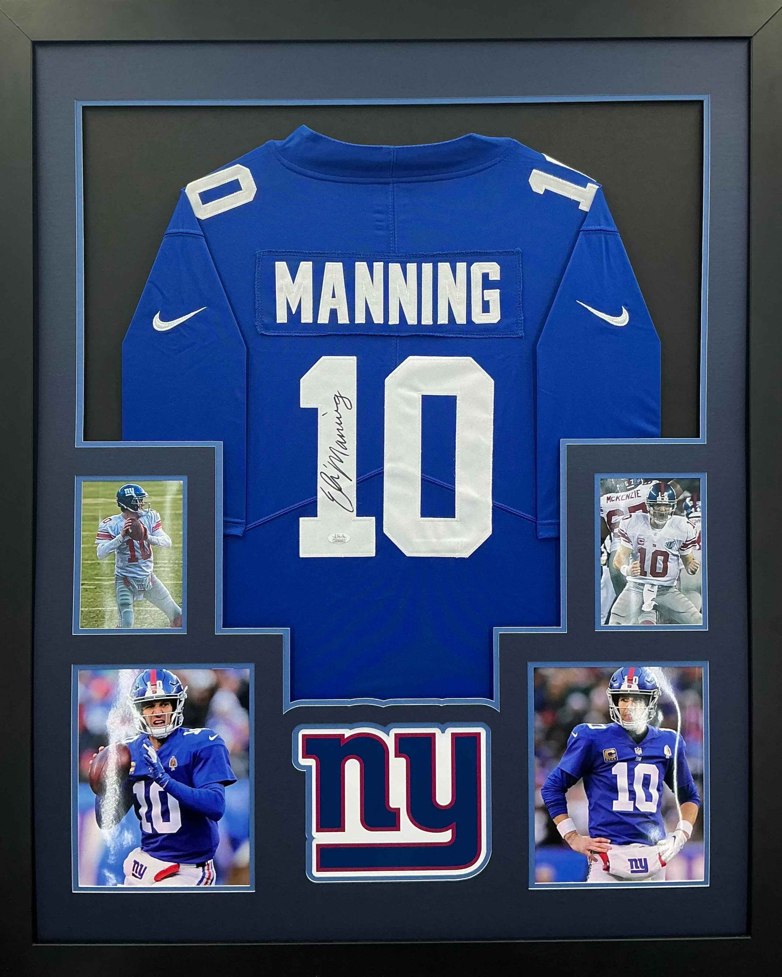 New York Giants Eli Manning Signed Jersey Framed