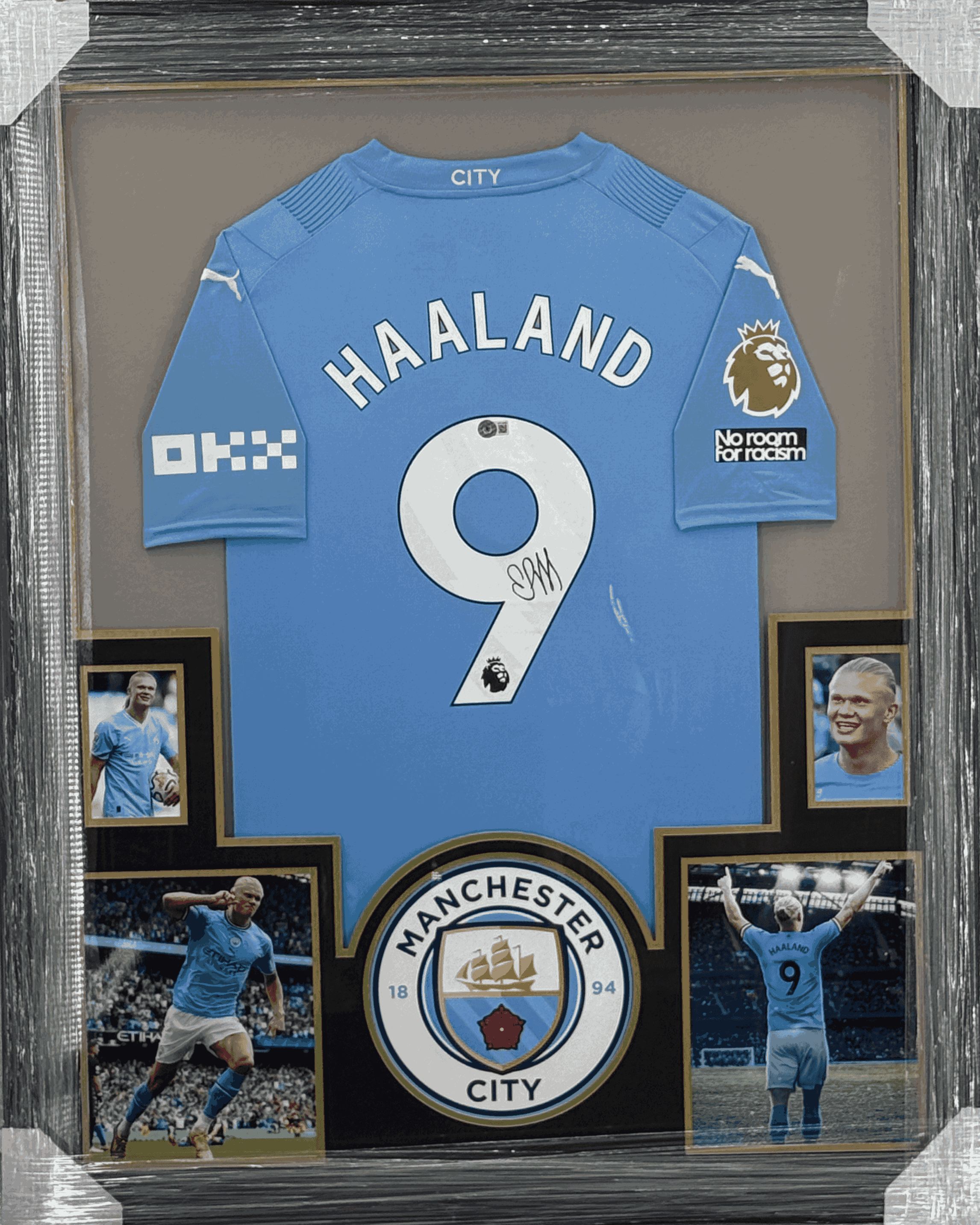 Manchester City Erling Haaland Signed Jersey Framed