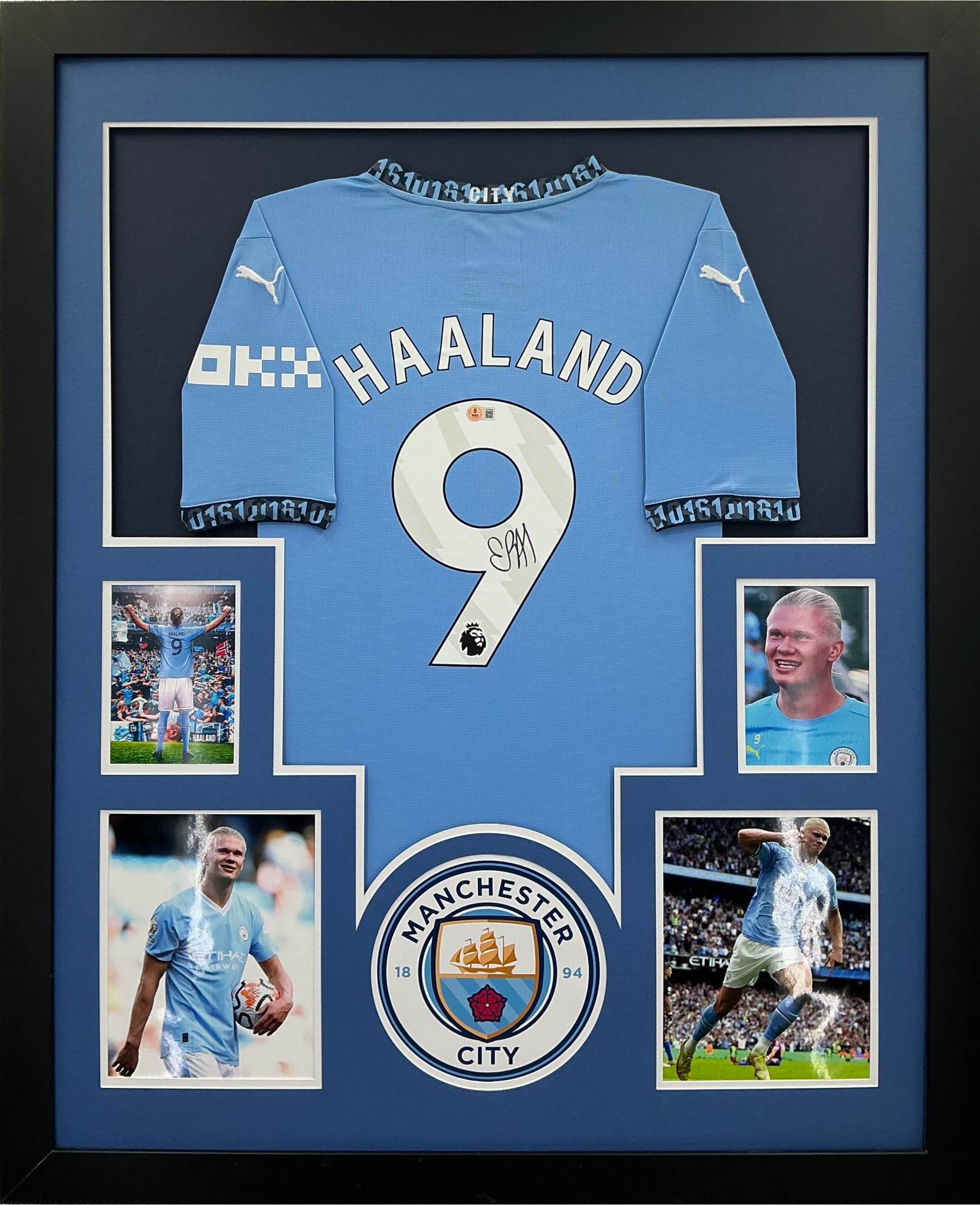 Manchester City Erling Haaland Signed Jersey Framed