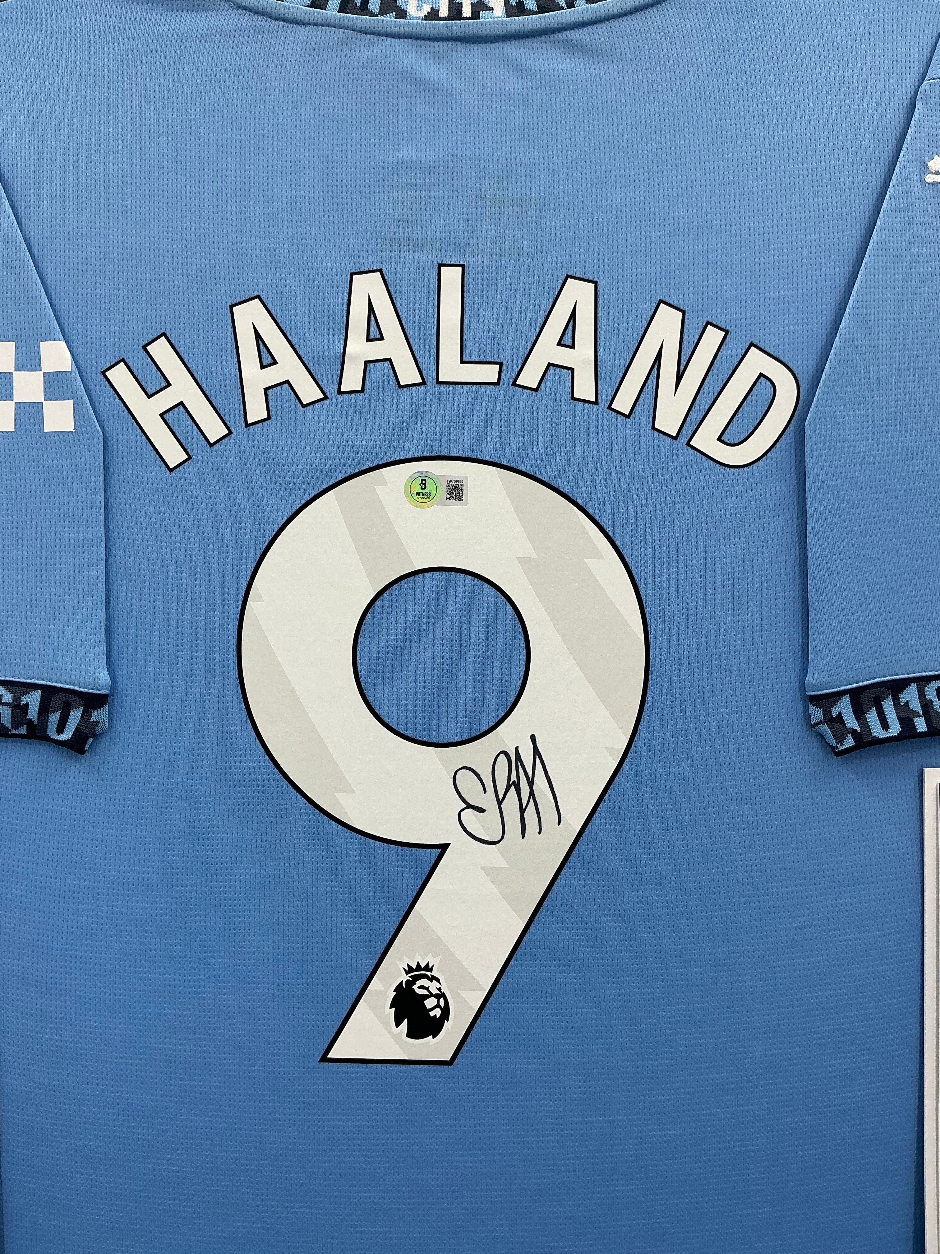 Manchester City Erling Haaland Signed Jersey Framed