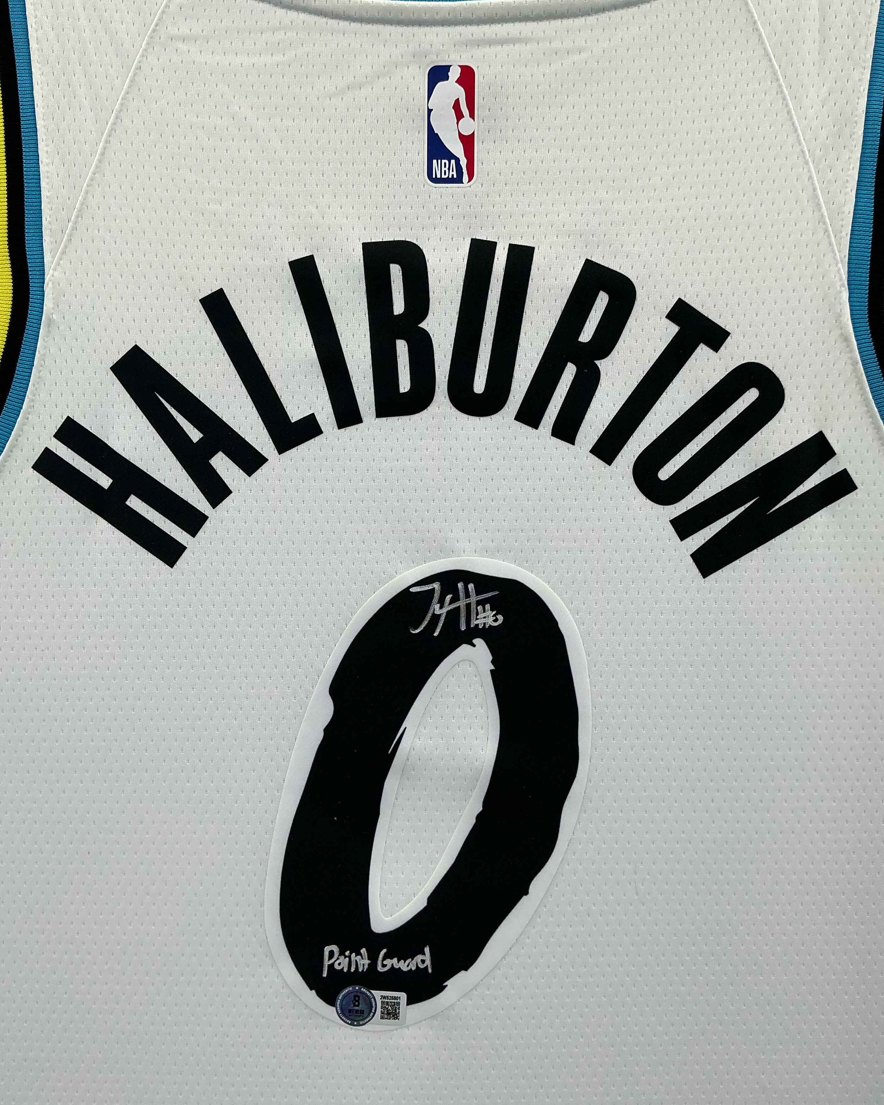 Indiana Pacers Tyrese Haliburton Signed Jersey Framed