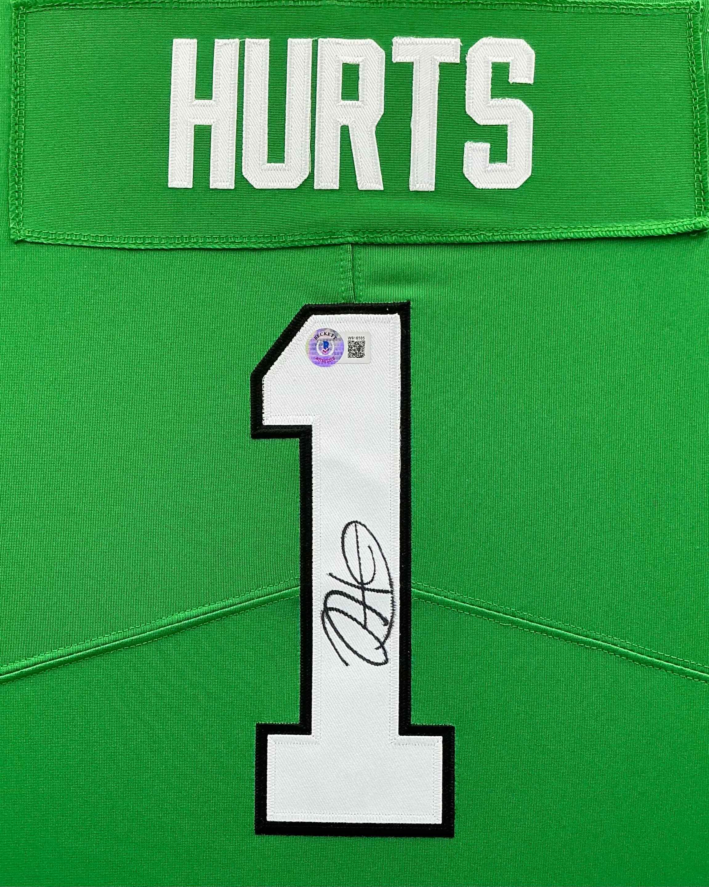 Philadelphia Eagles Jalen Hurts Signed Jersey Framed