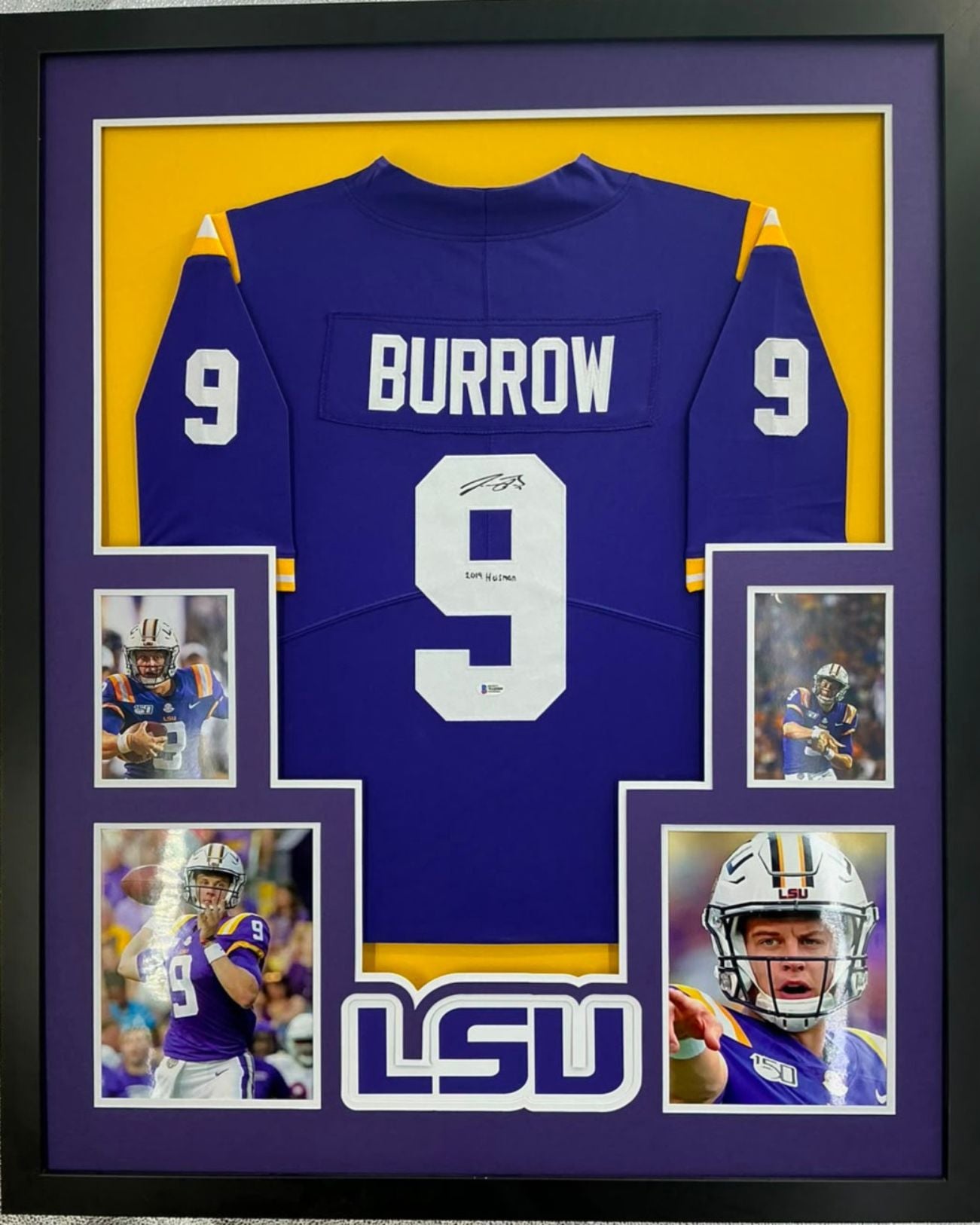 LSU Tigers Joe Burrow Signed Jersey Framed
