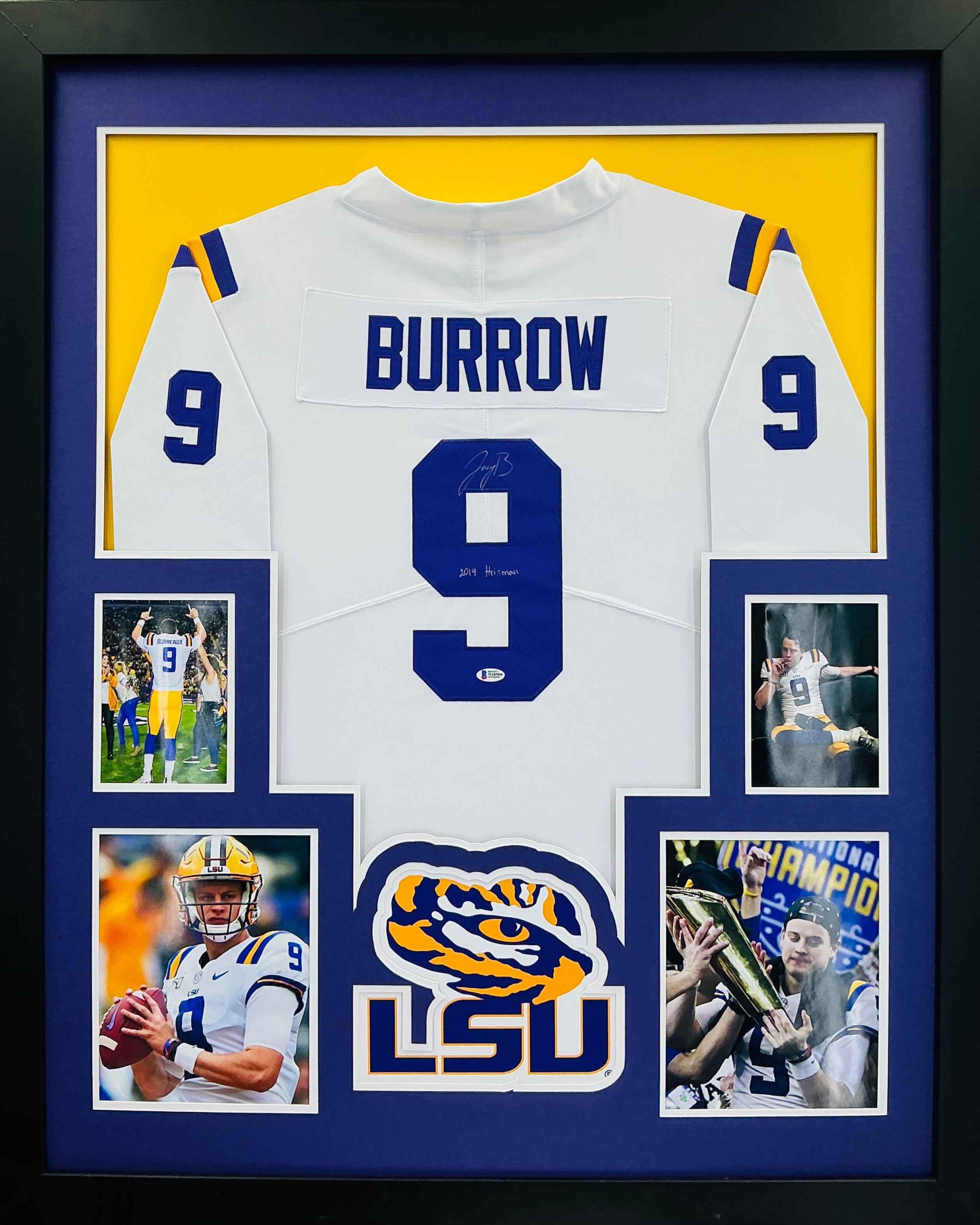 LSU Tigers Joe Burrow Signed Jersey Framed