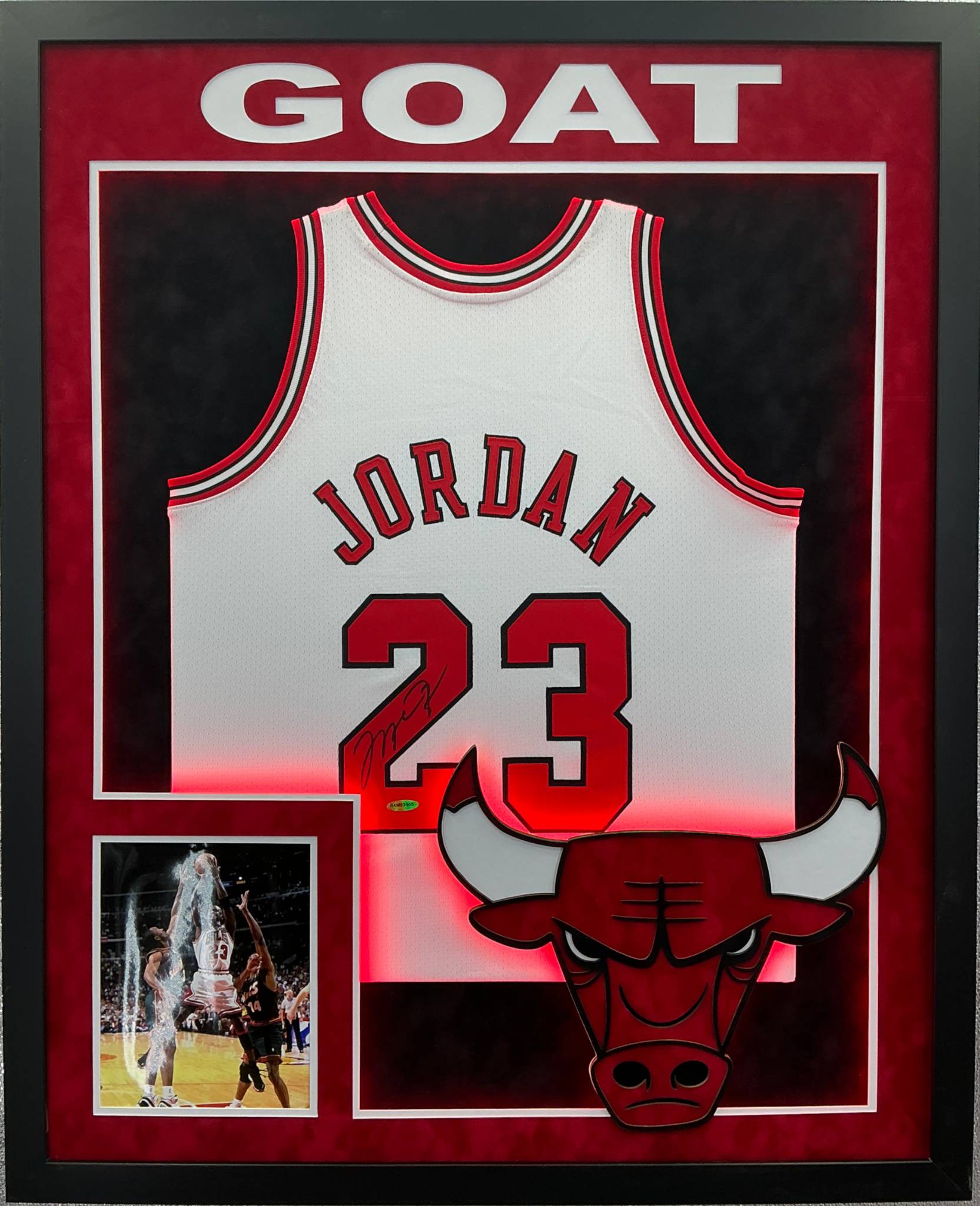 Chicago Bulls Michael Jordan Signed Jersey Framed