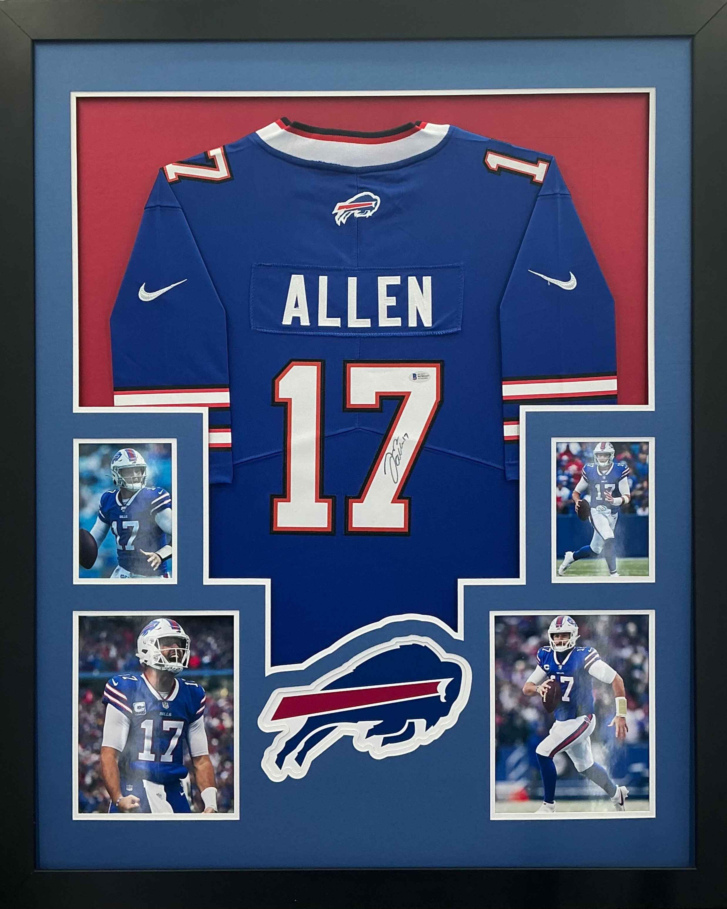 Buffalo Bills Josh Allen Signed Jersey Framed