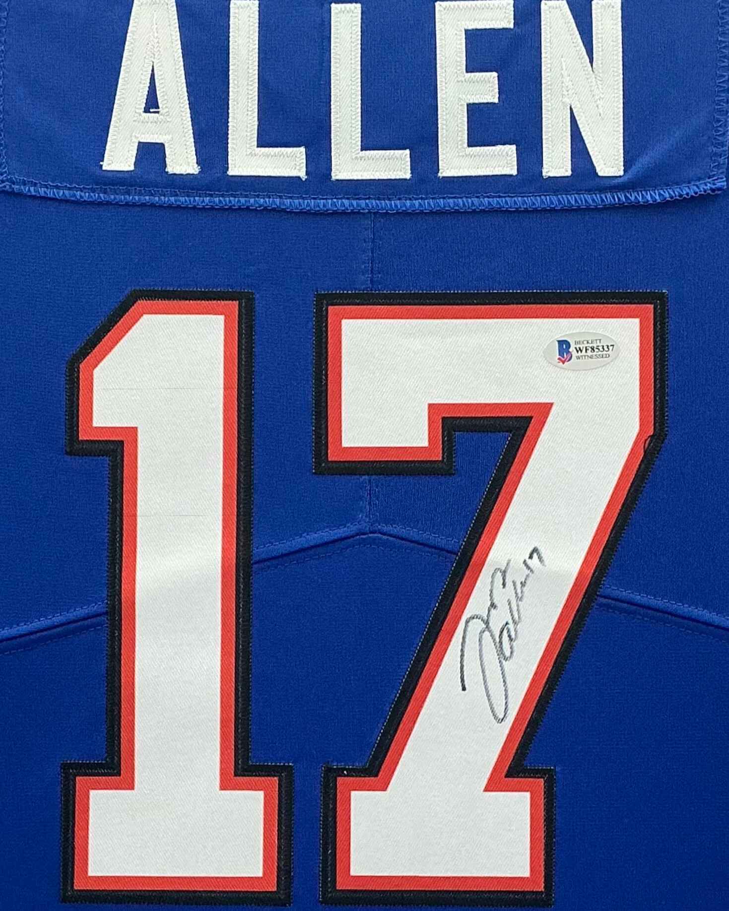 Buffalo Bills Josh Allen Signed Jersey Framed