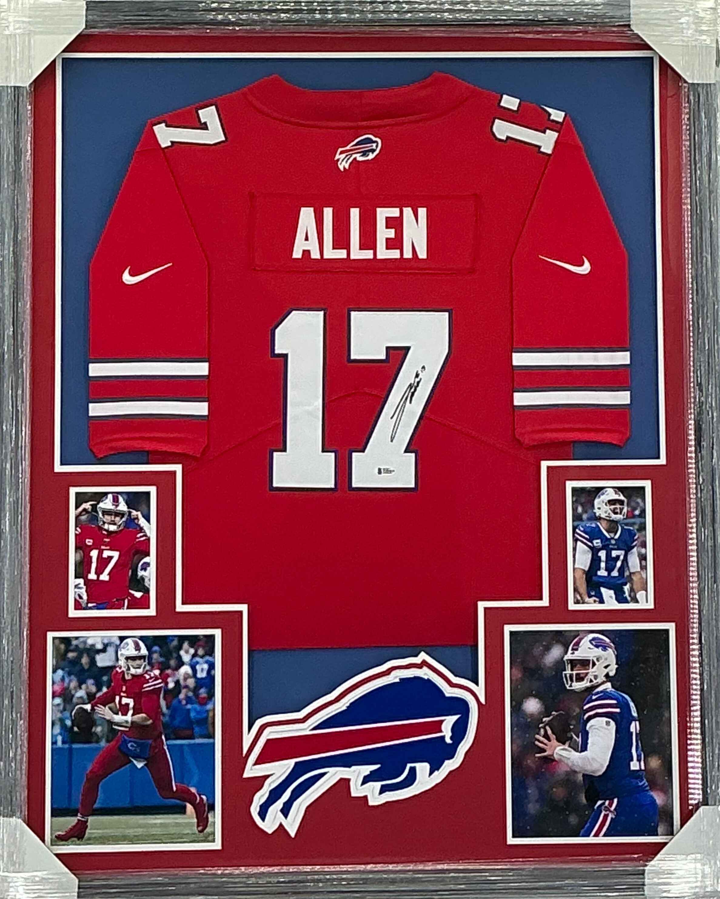 Buffalo Bills Josh Allen Signed Jersey Framed