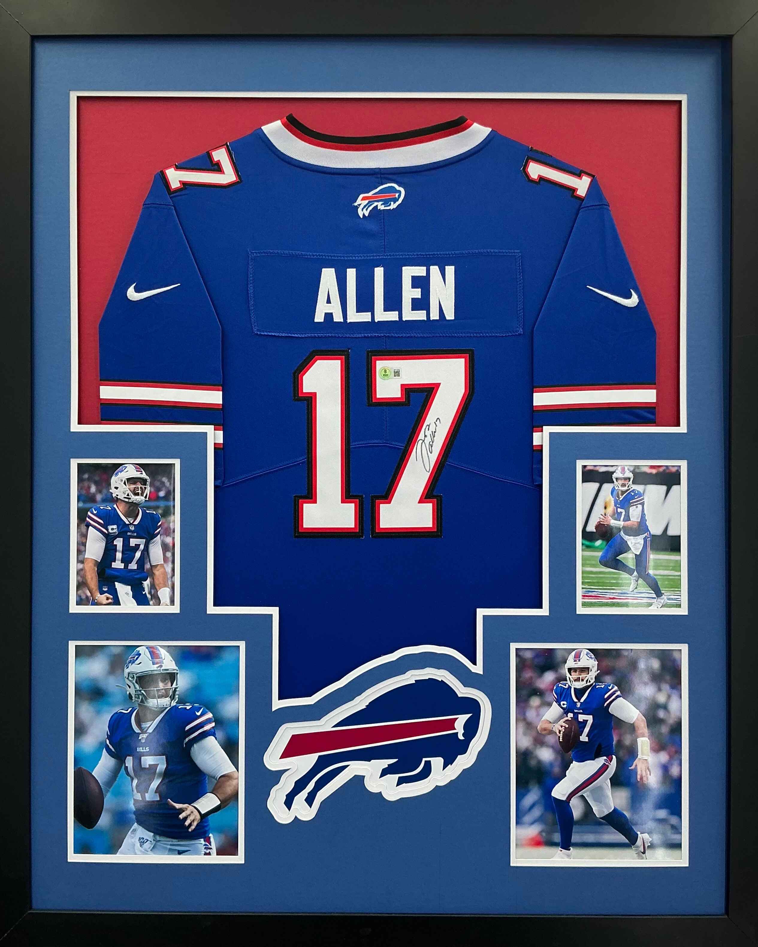 Buffalo Bills Josh Allen Signed Jersey Framed