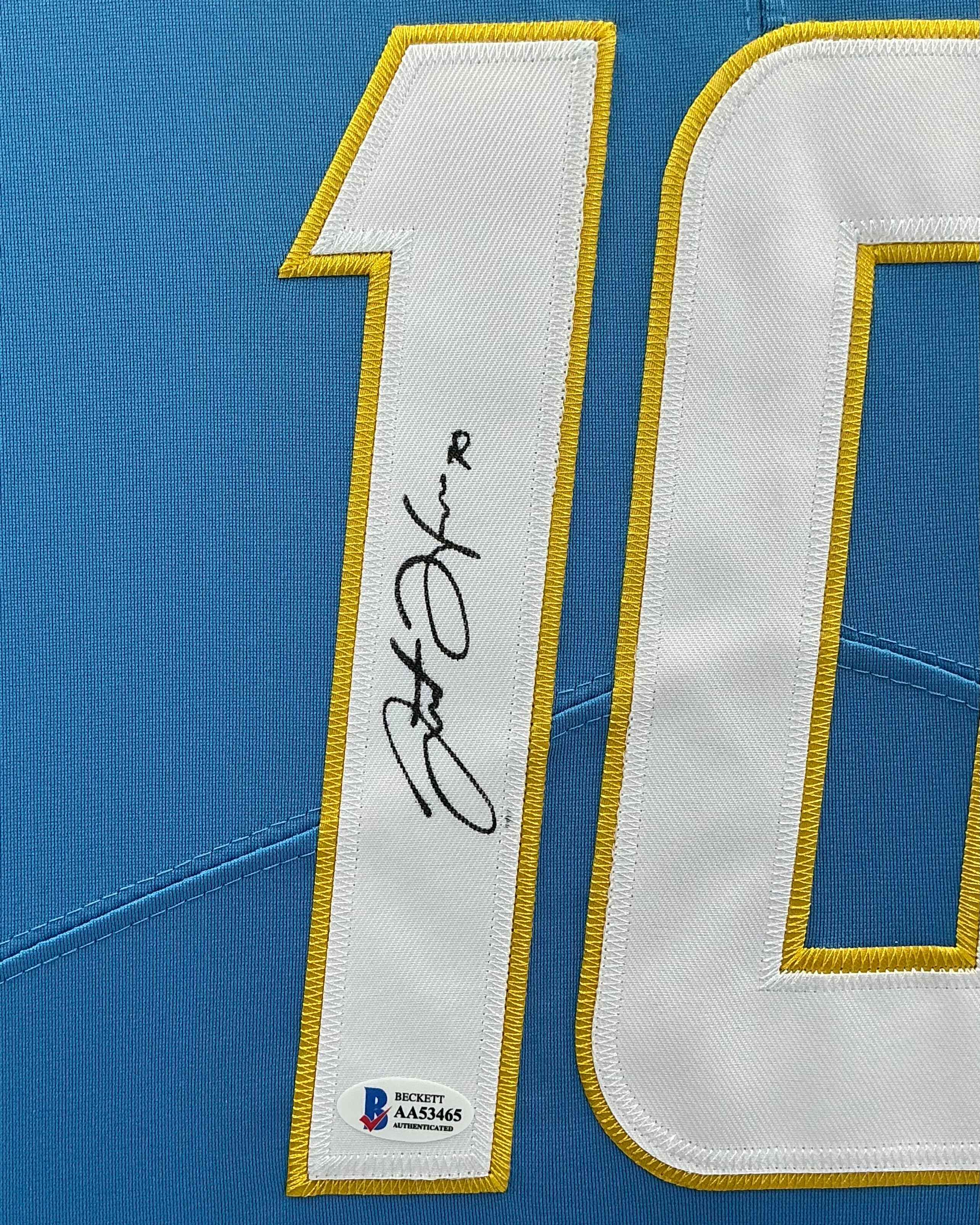 Los Angeles Chargers Justin Herbert Signed Jersey Framed