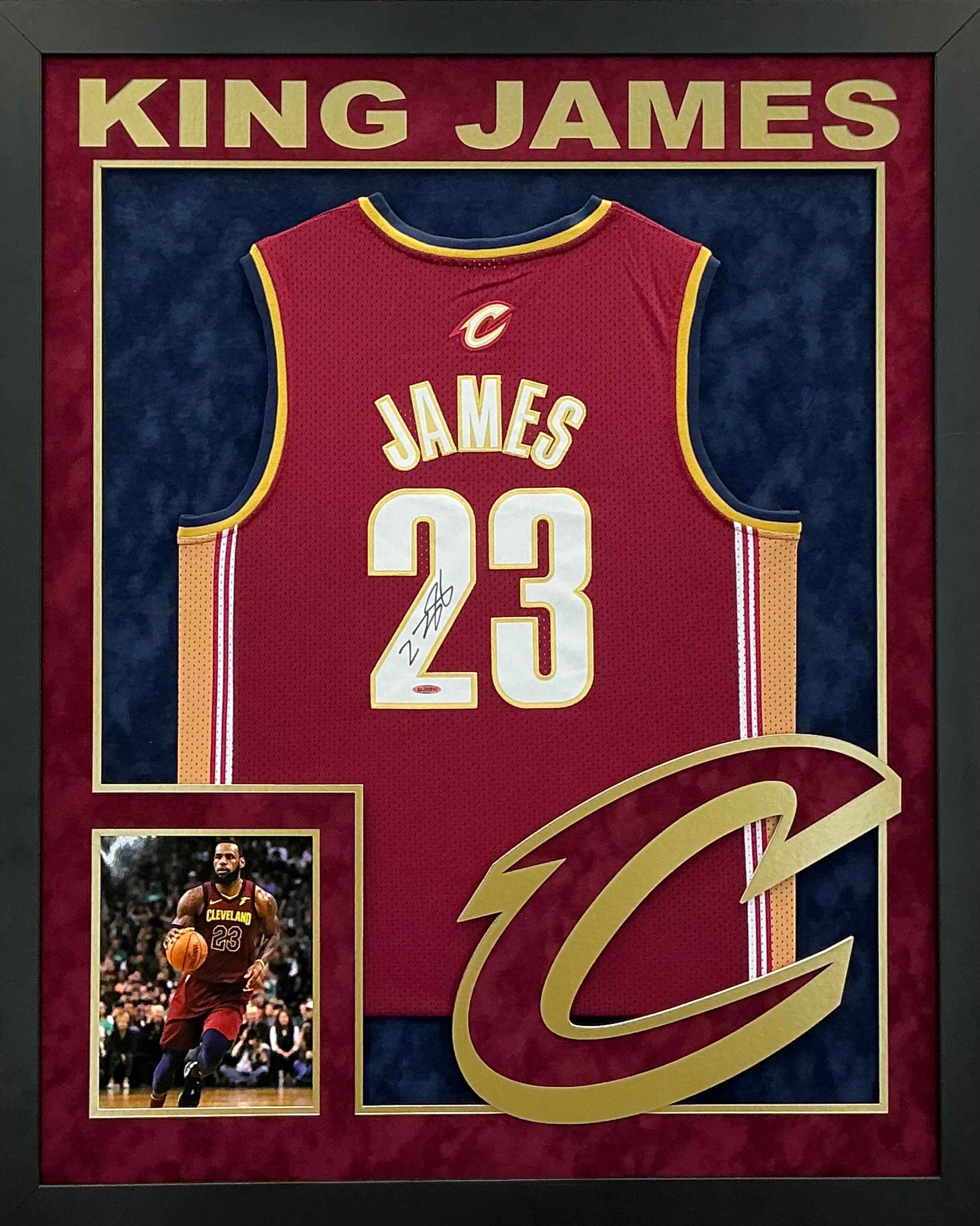 Cleveland Cavaliers LeBron James Signed Jersey Framed