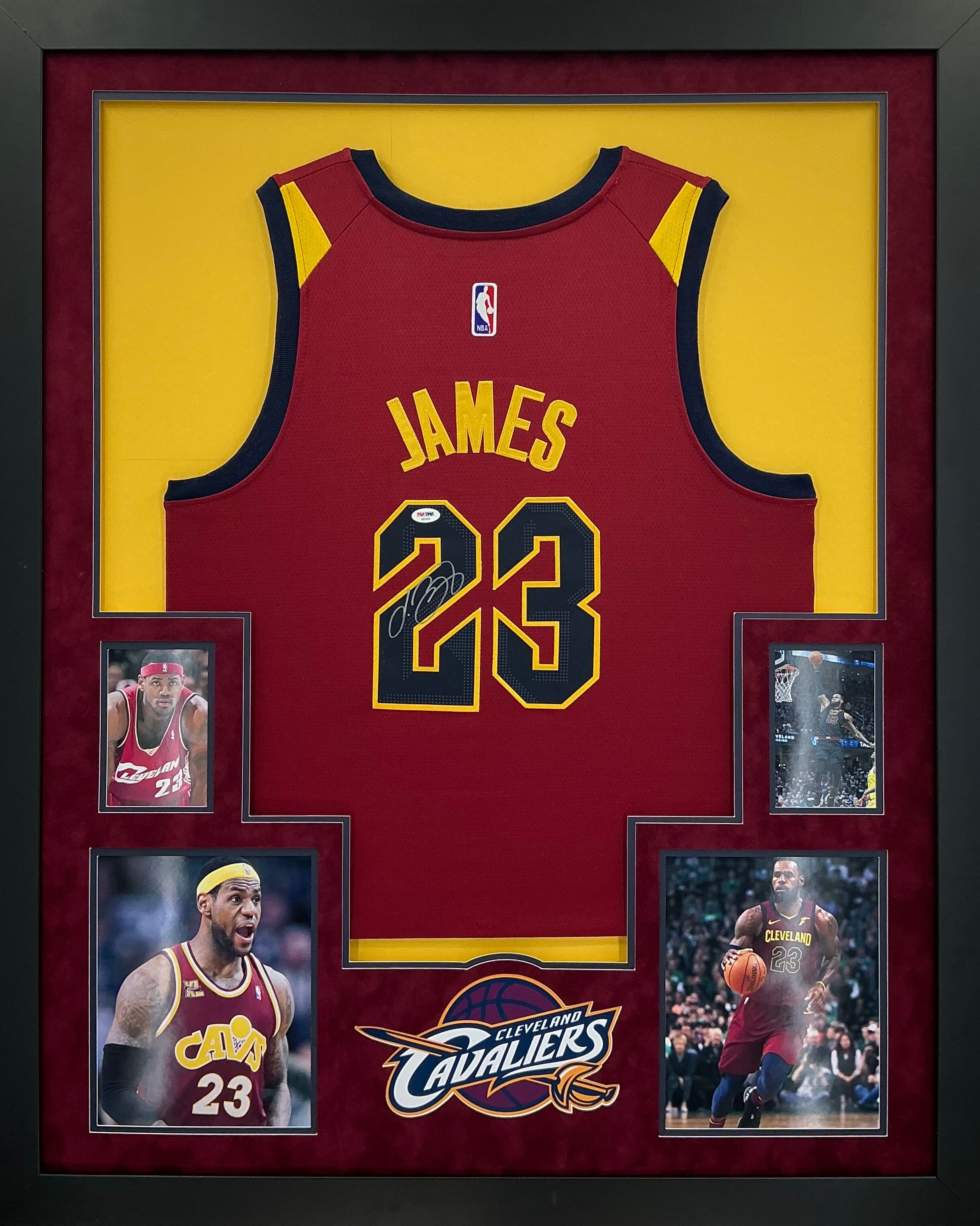 Cleveland Cavaliers LeBron James Signed Jersey Framed