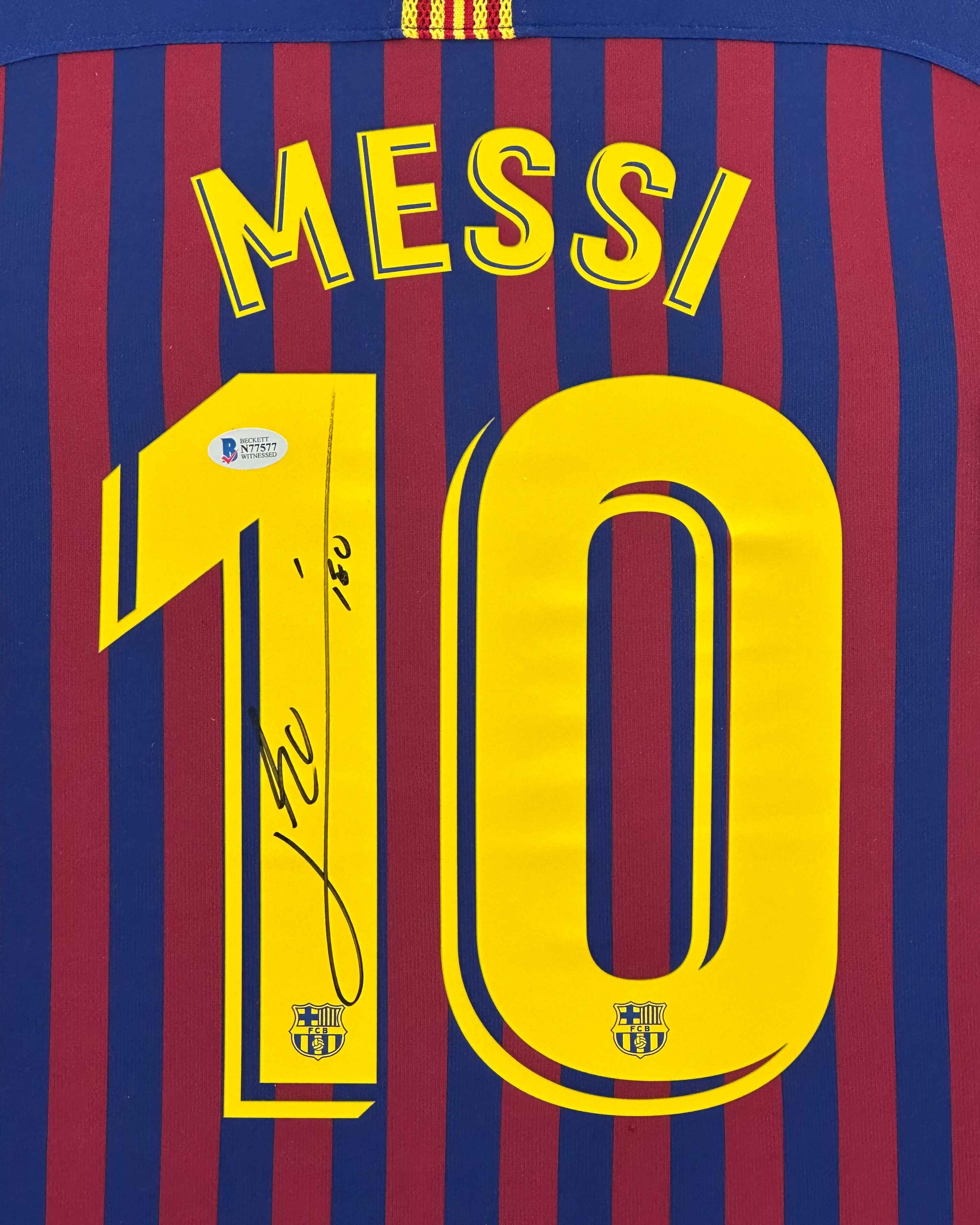 Barcelona Lionel Messi Signed Jersey Framed