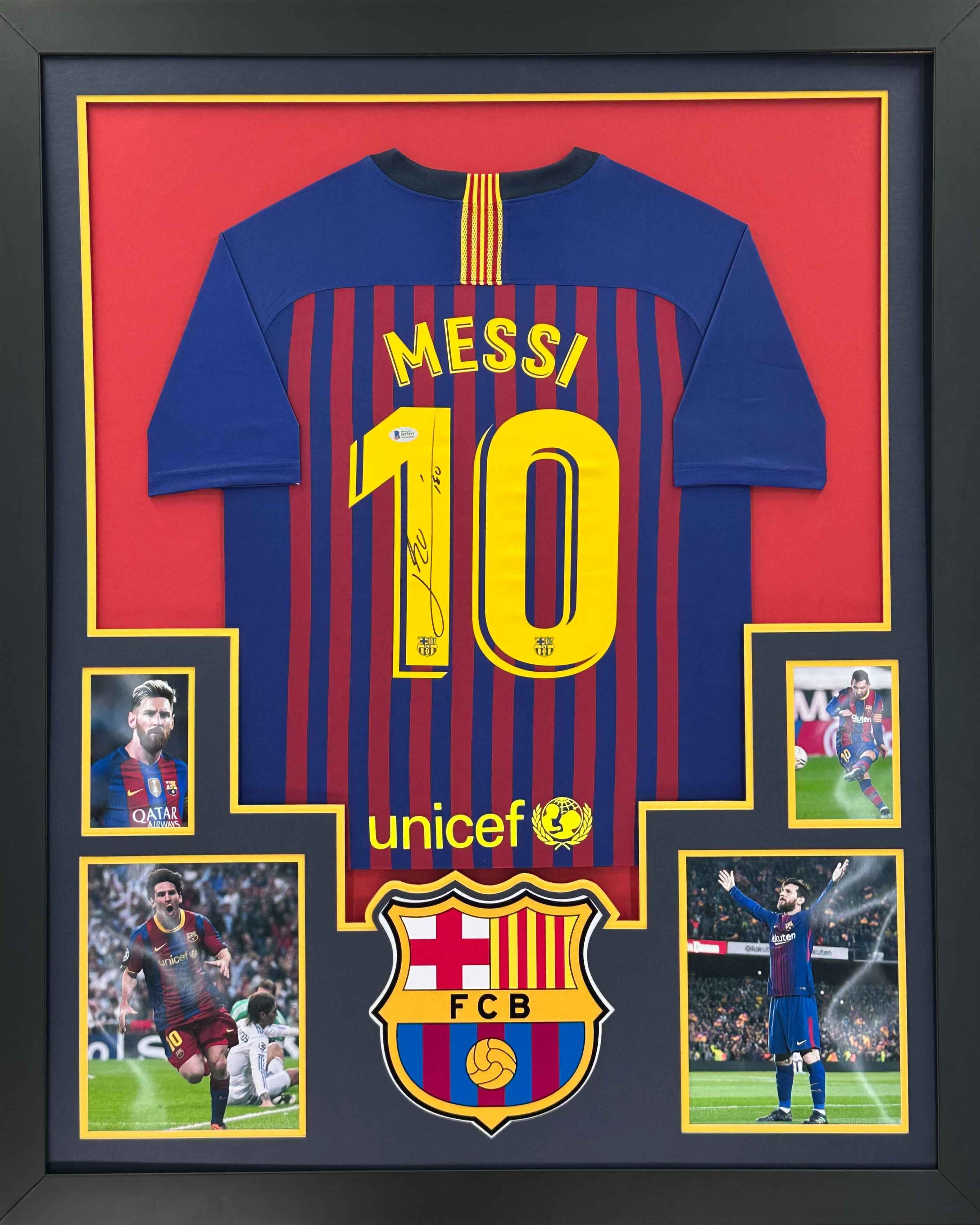 Barcelona Lionel Messi Signed Jersey Framed