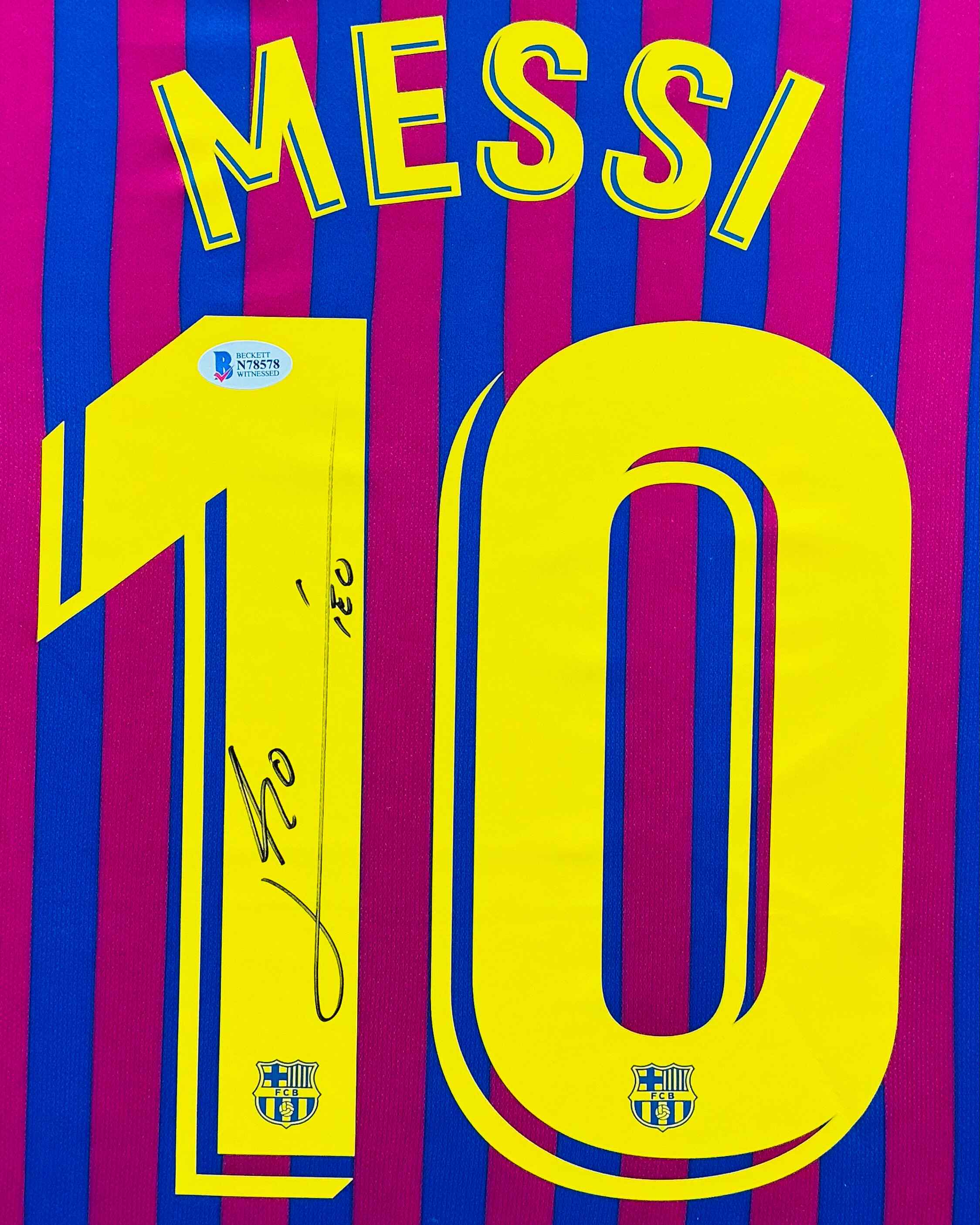 Barcelona Lionel Messi Signed Jersey Framed
