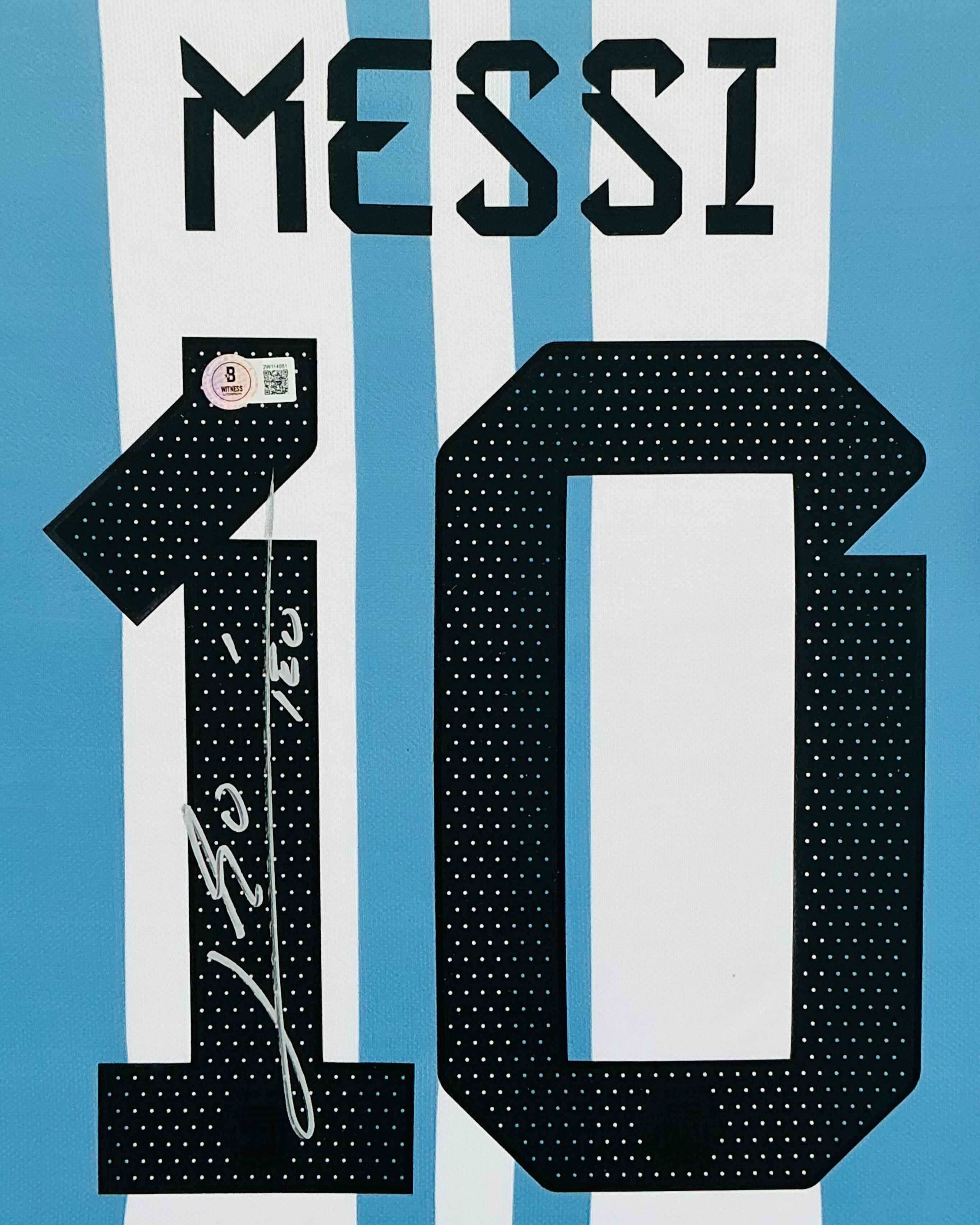 2022 World Cup Argentina Lionel Messi Signed Jersey Framed
