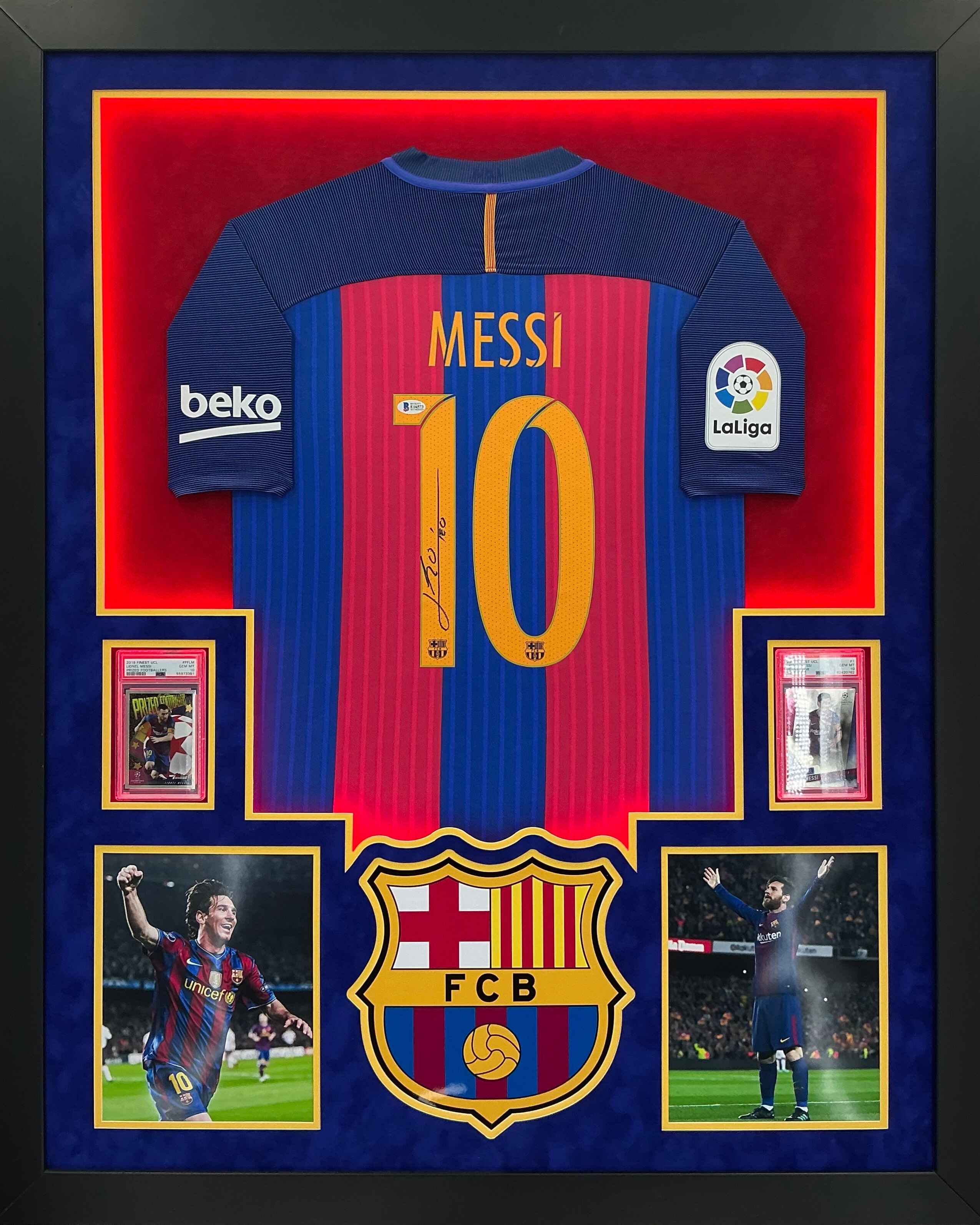 Barcelona Lionel Messi Signed Jersey Framed