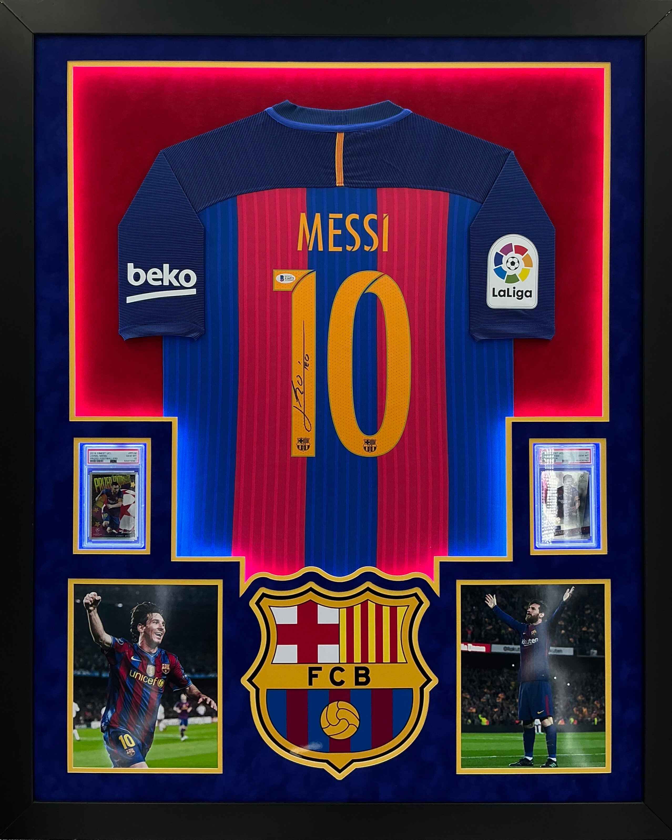 Barcelona Lionel Messi Signed Jersey Framed