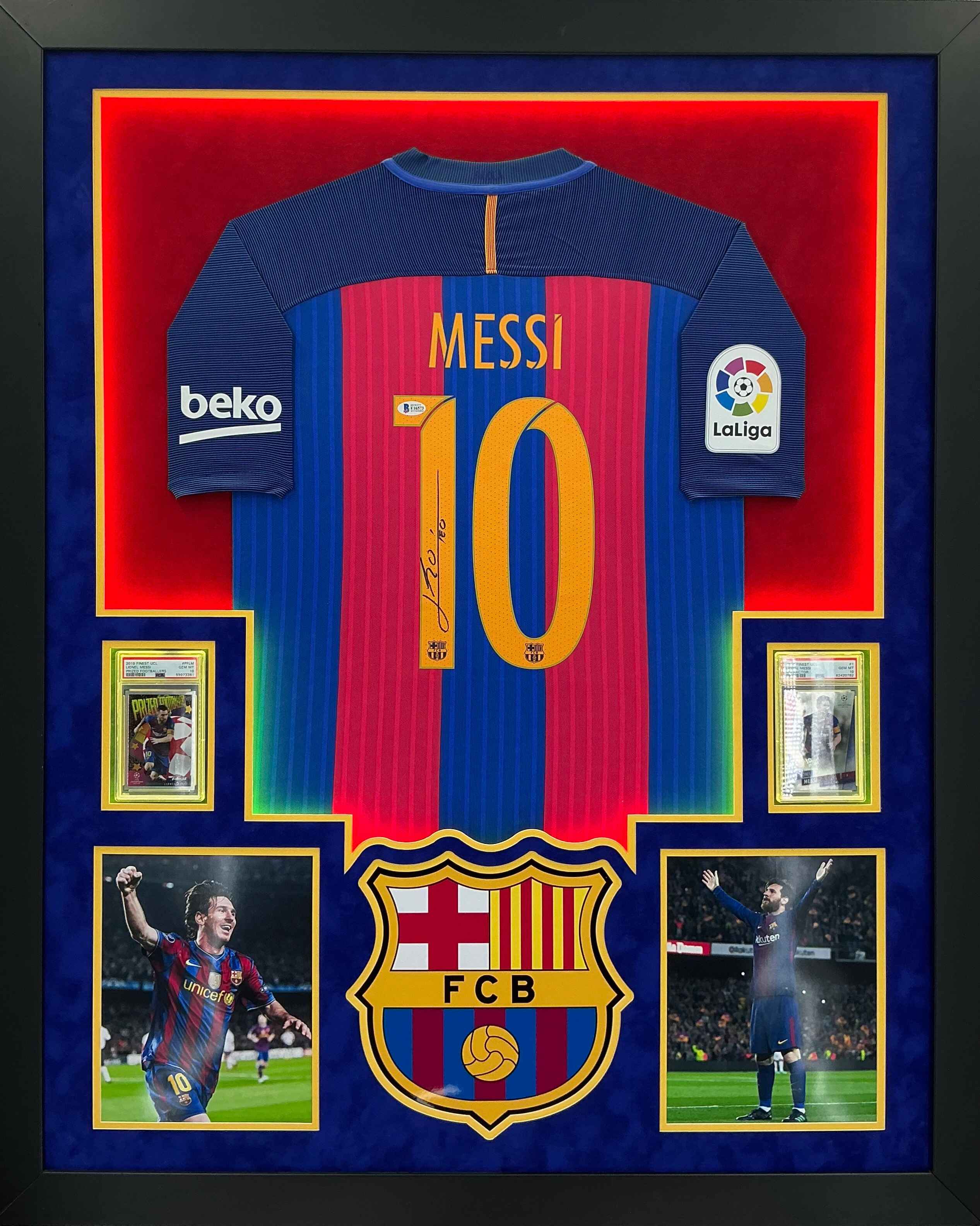 Barcelona Lionel Messi Signed Jersey Framed