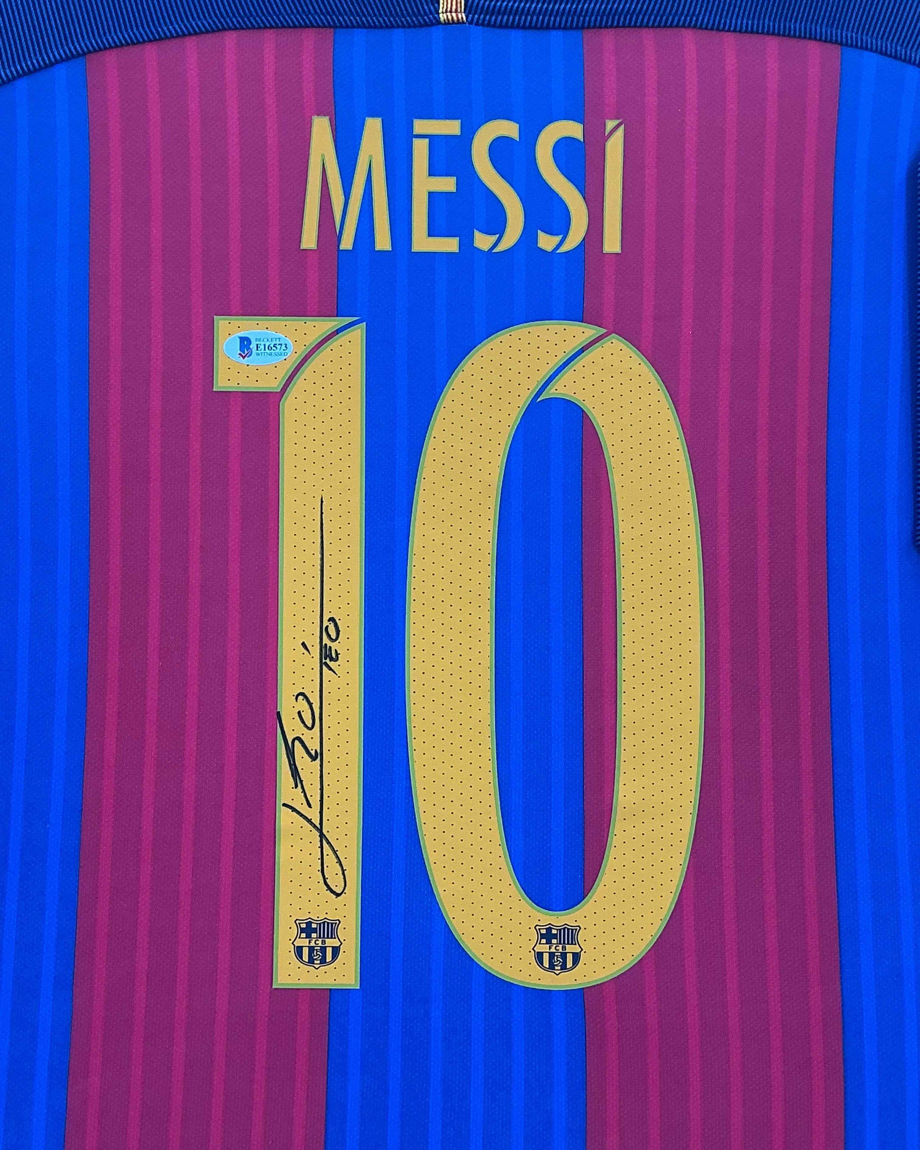 Barcelona Lionel Messi Signed Jersey Framed