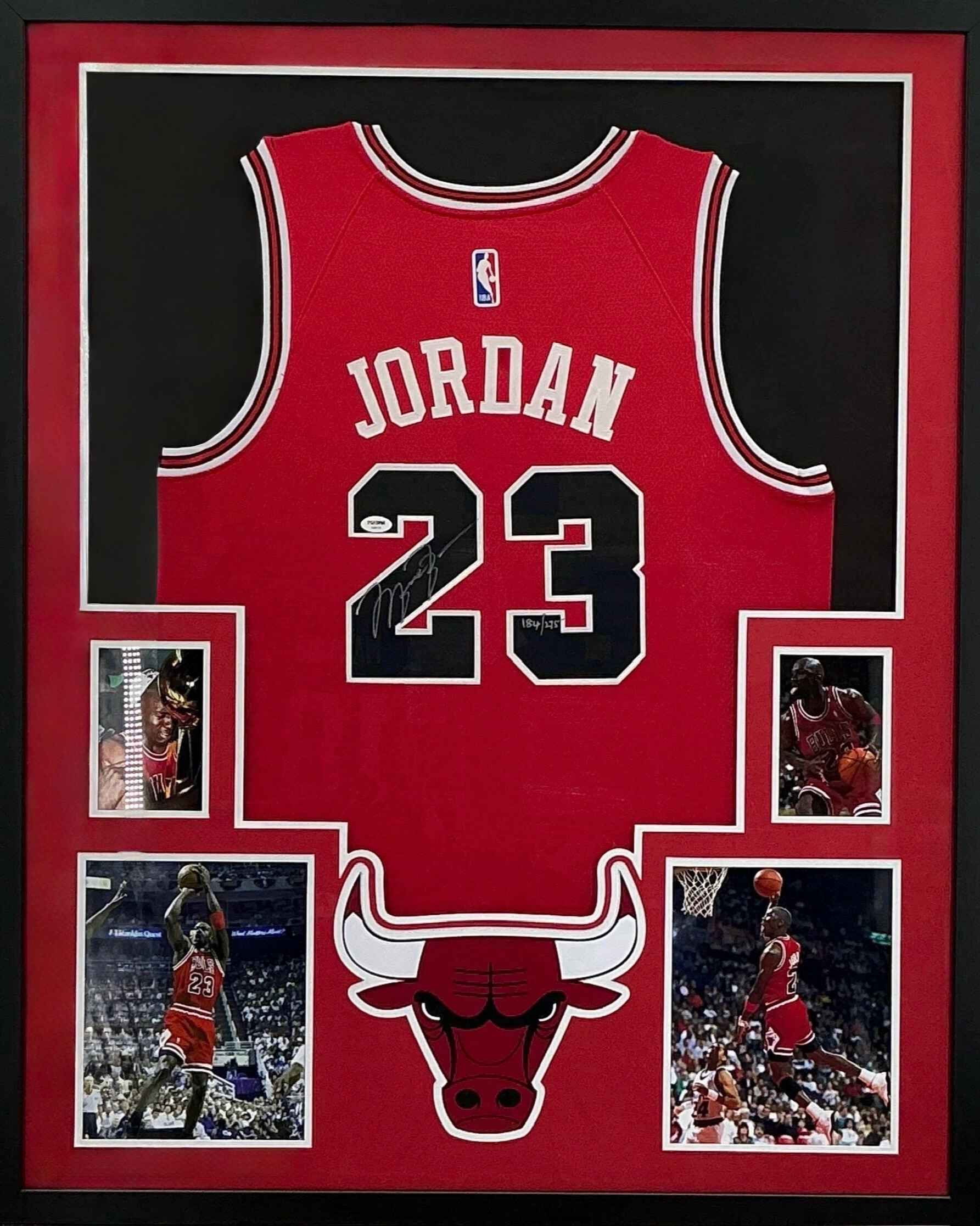 Chicago Bulls Michael Jordan Signed Jersey Framed