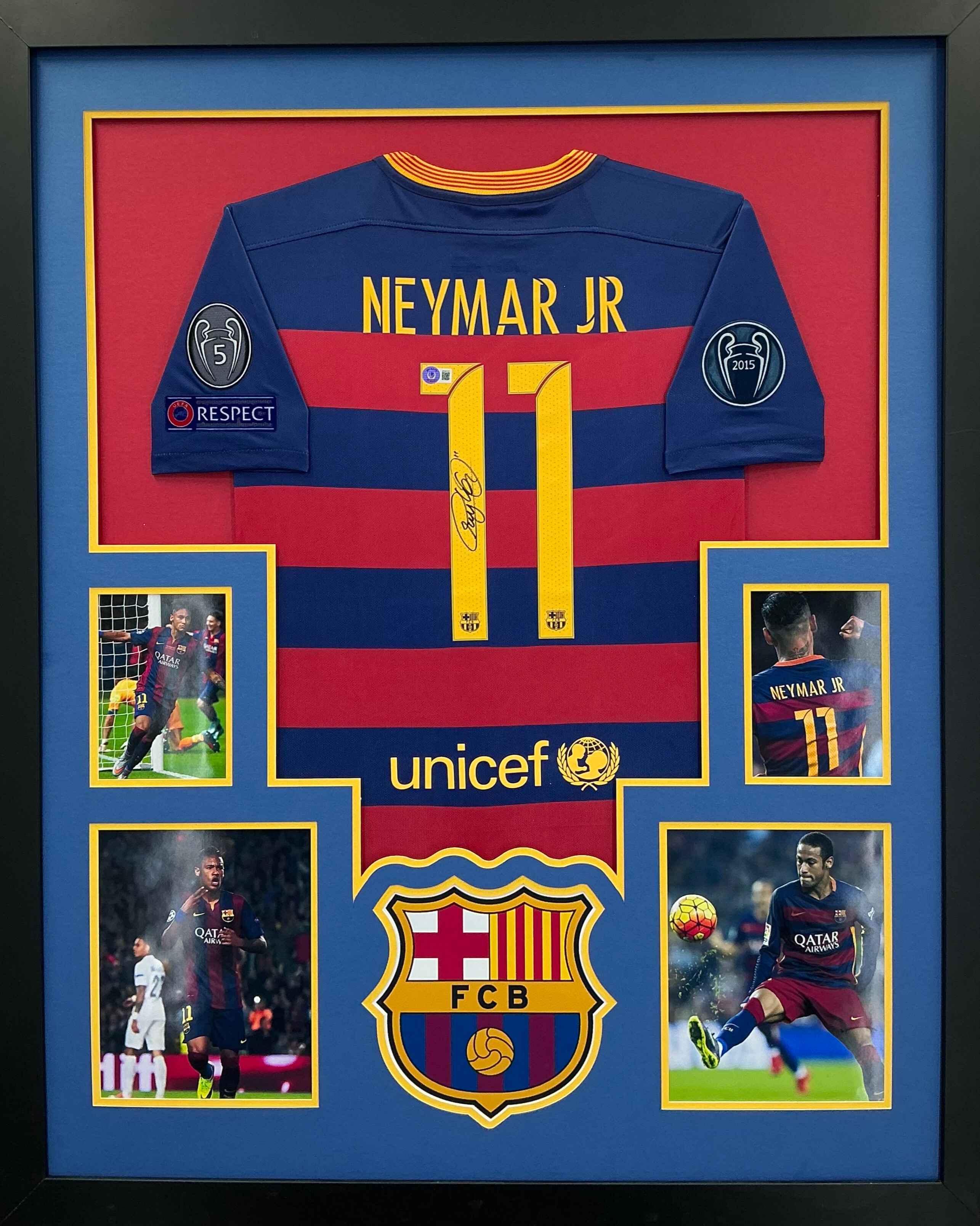 Barcelona Neymar Jr Signed Jersey Framed