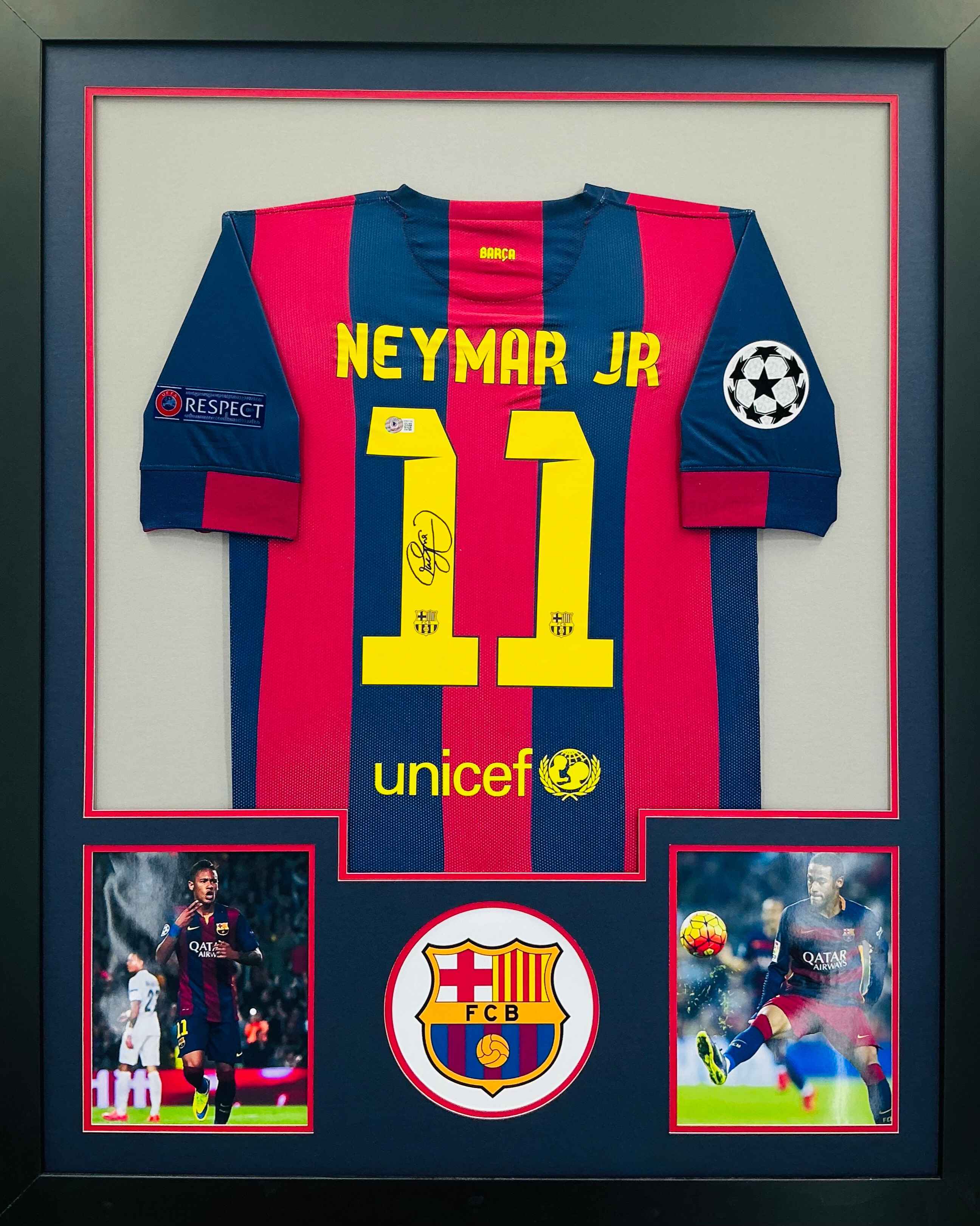 Barcelona Neymar Jr Signed Jersey Framed