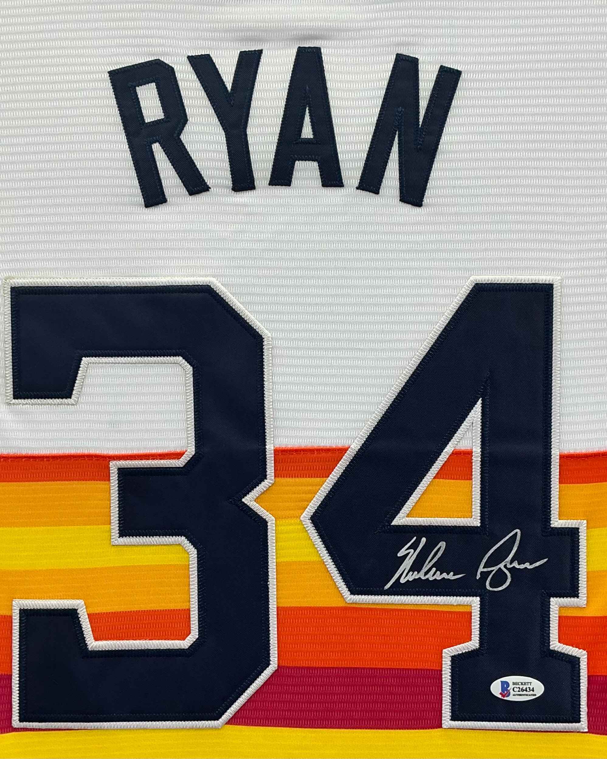 Houston Astros Nolan Ryan Signed Jersey Framed