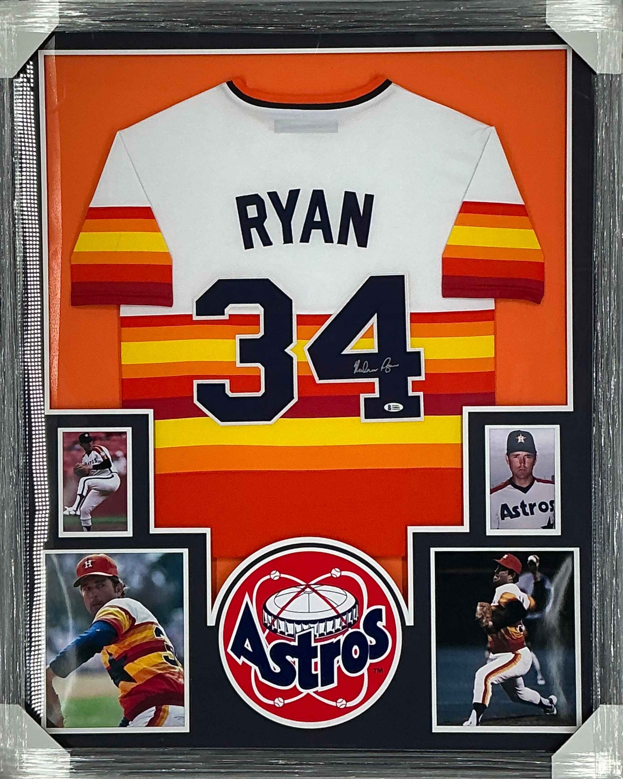 Houston Astros Nolan Ryan Signed Jersey Framed