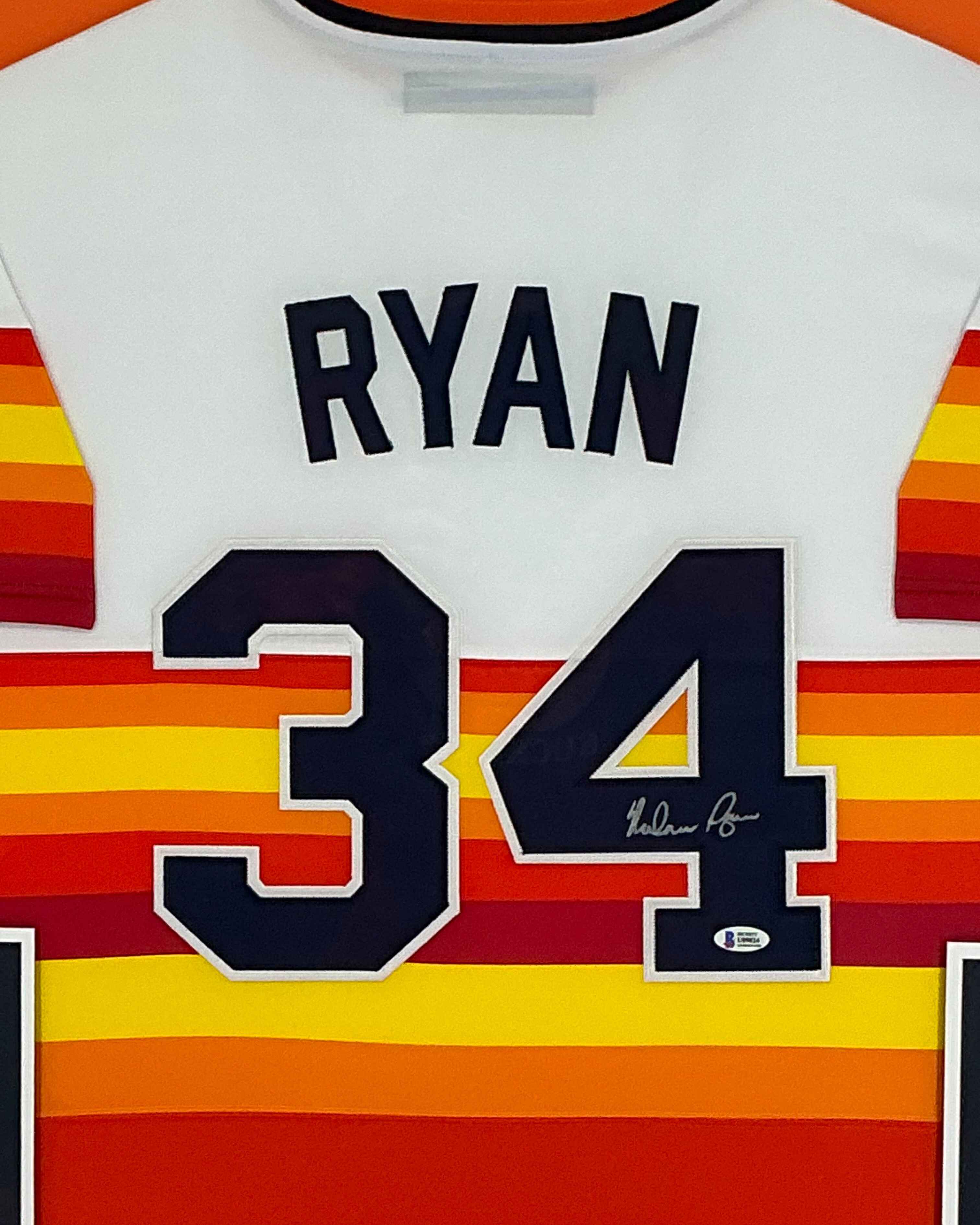 Houston Astros Nolan Ryan Signed Jersey Framed