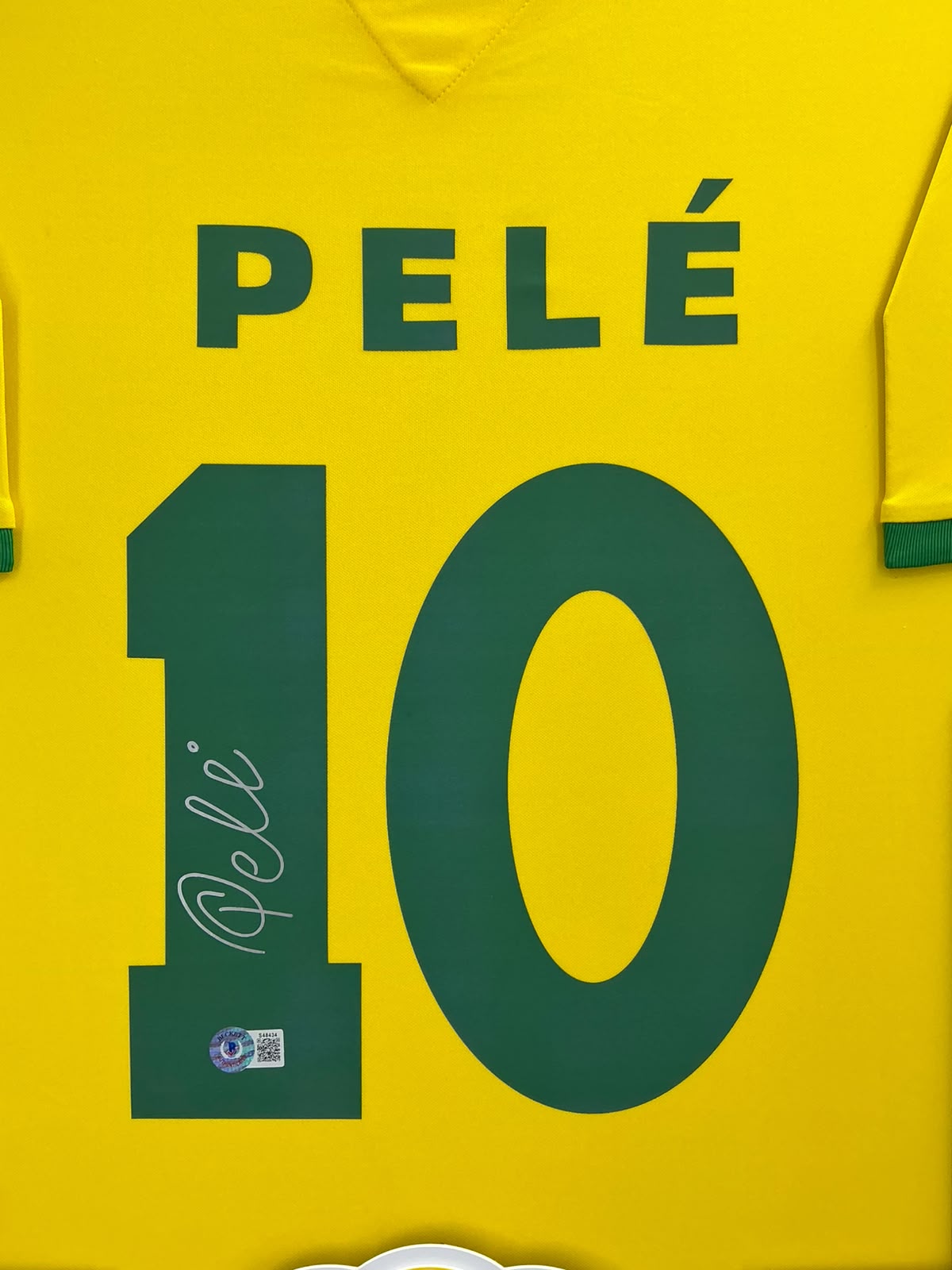 1958 Brazil Pele Signed Jersey Framed