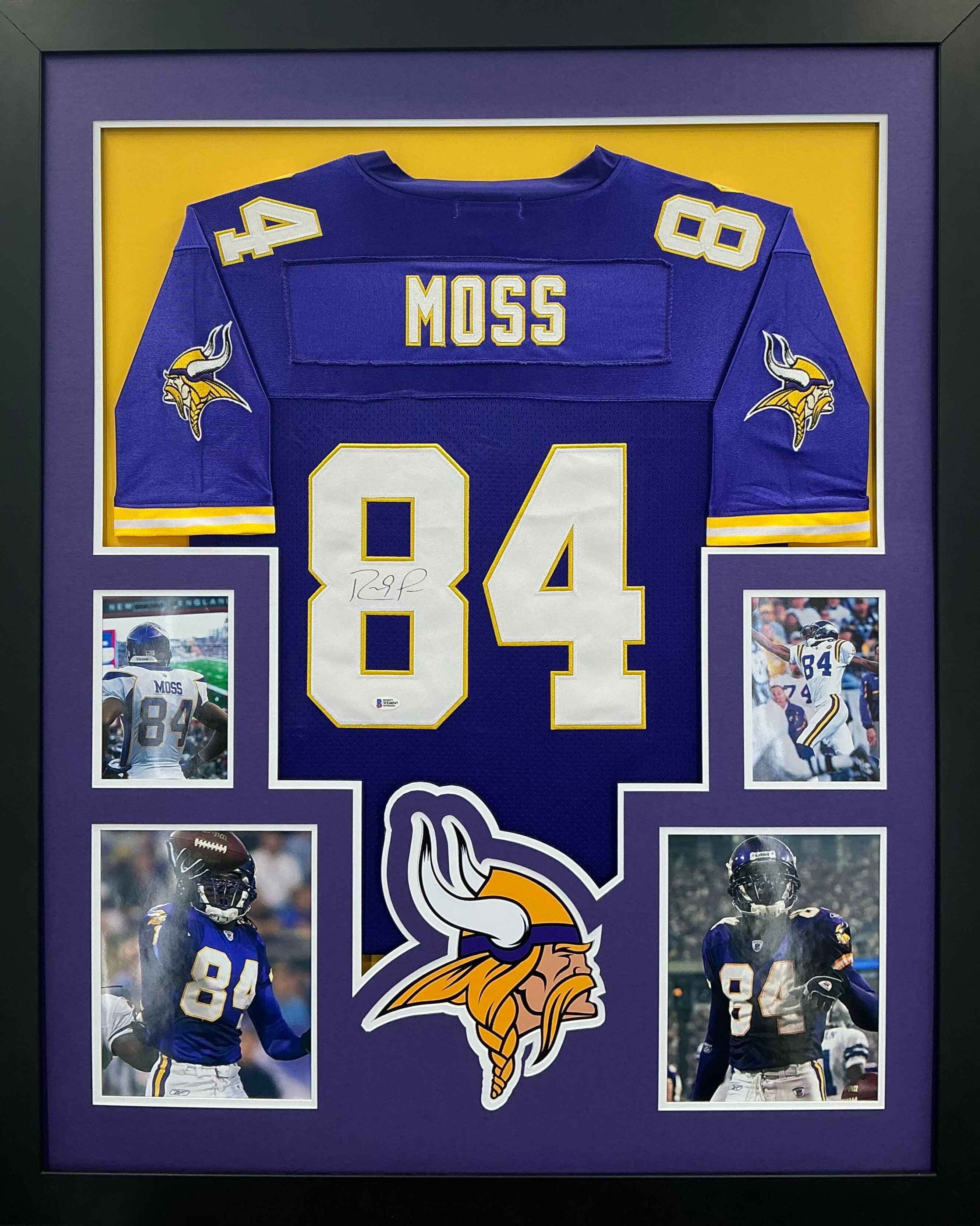 Minnesota Vikings Randy Moss Signed Jersey Framed