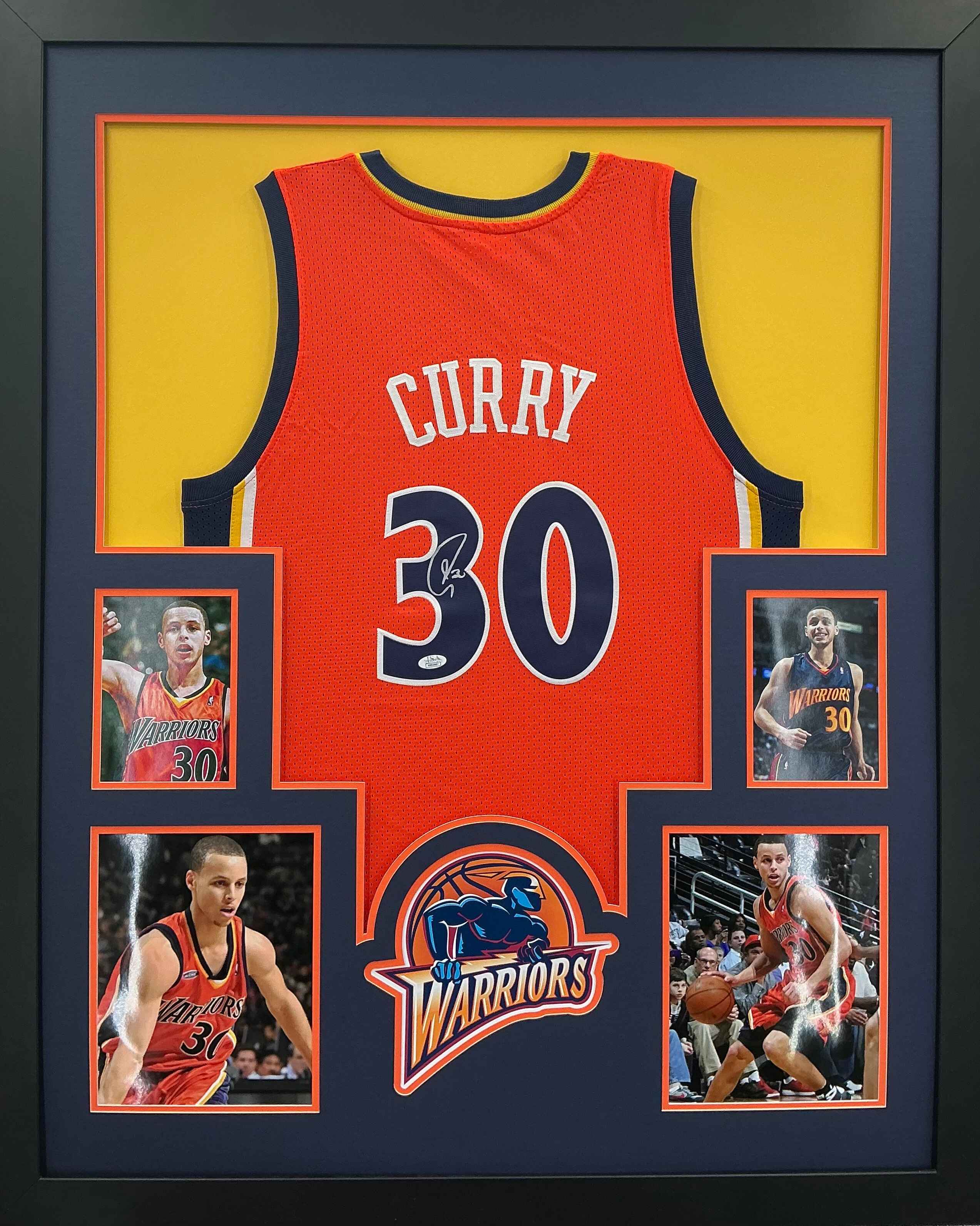 Golden State Warriors Stephen Curry Signed Jersey Framed