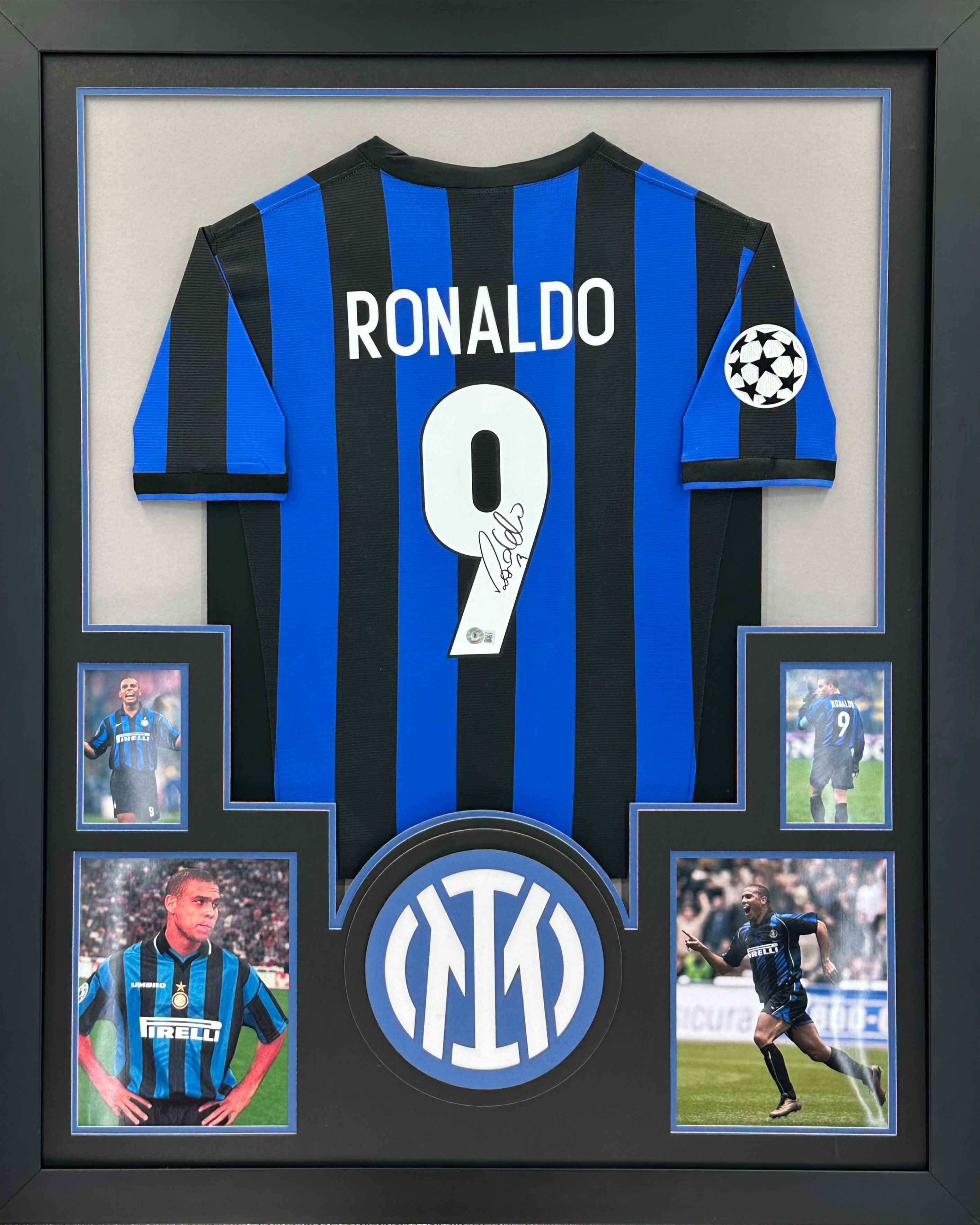 Inter Milan Ronaldo Nazario Signed Jersey Framed