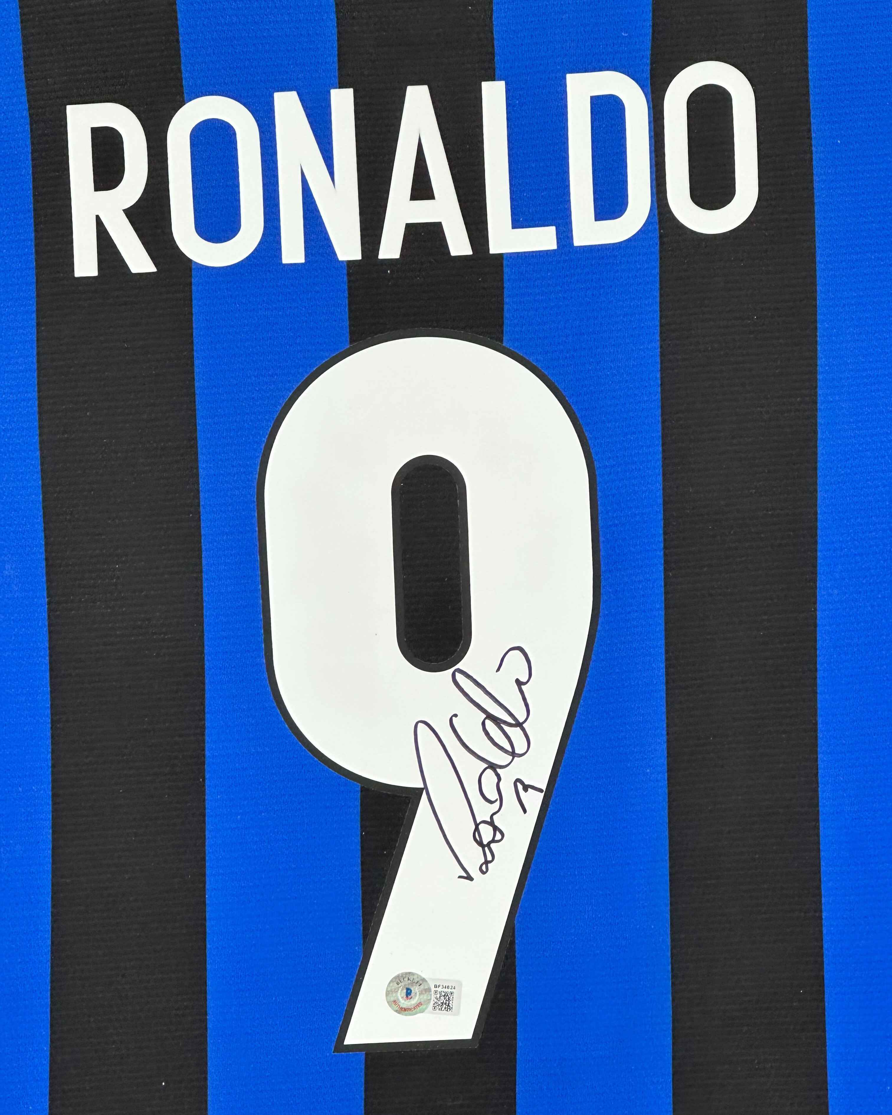 Inter Milan Ronaldo Nazario Signed Jersey Framed