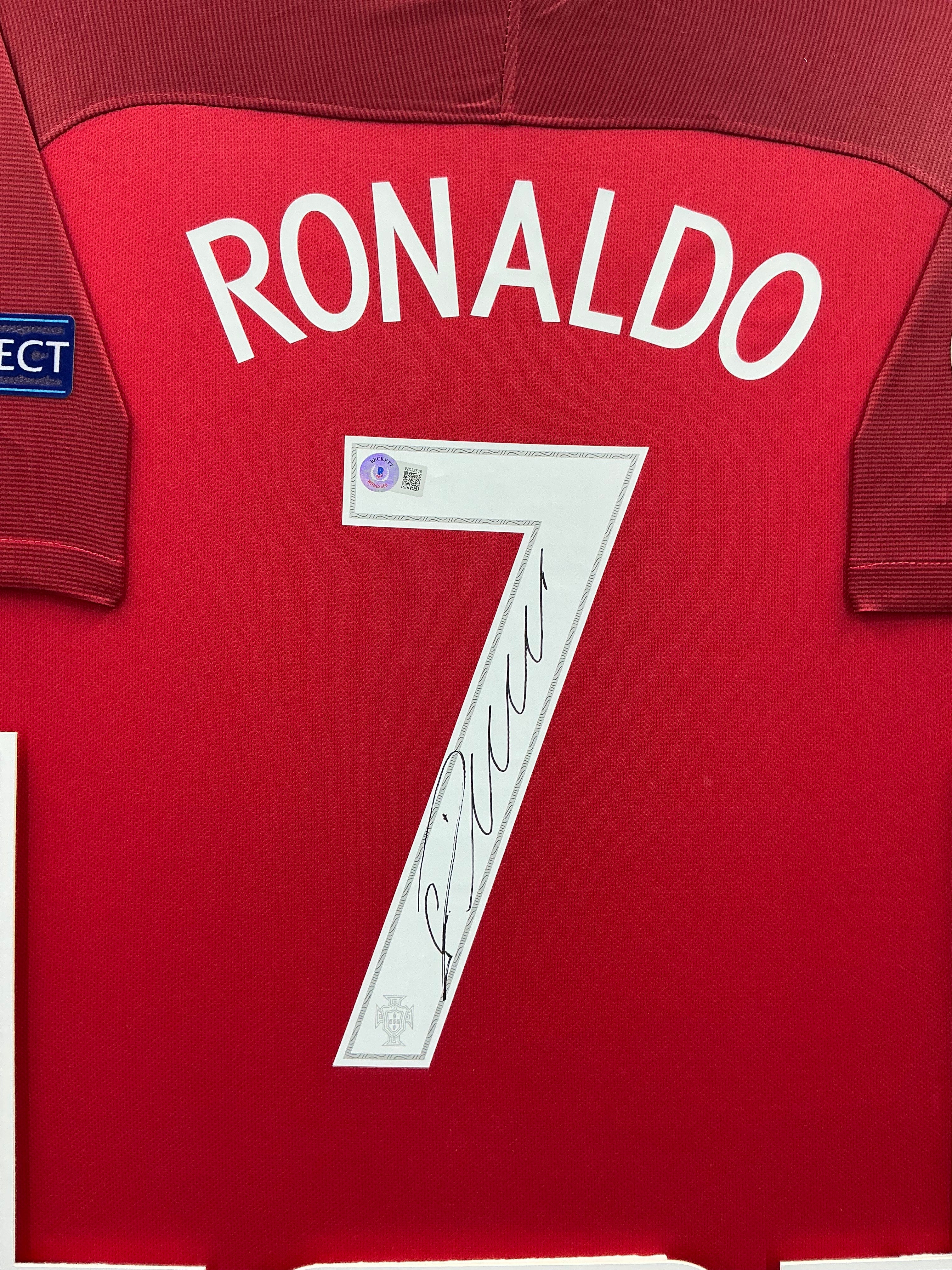 2016 Euro Cup Portugal Cristiano Ronaldo Signed Jersey Framed