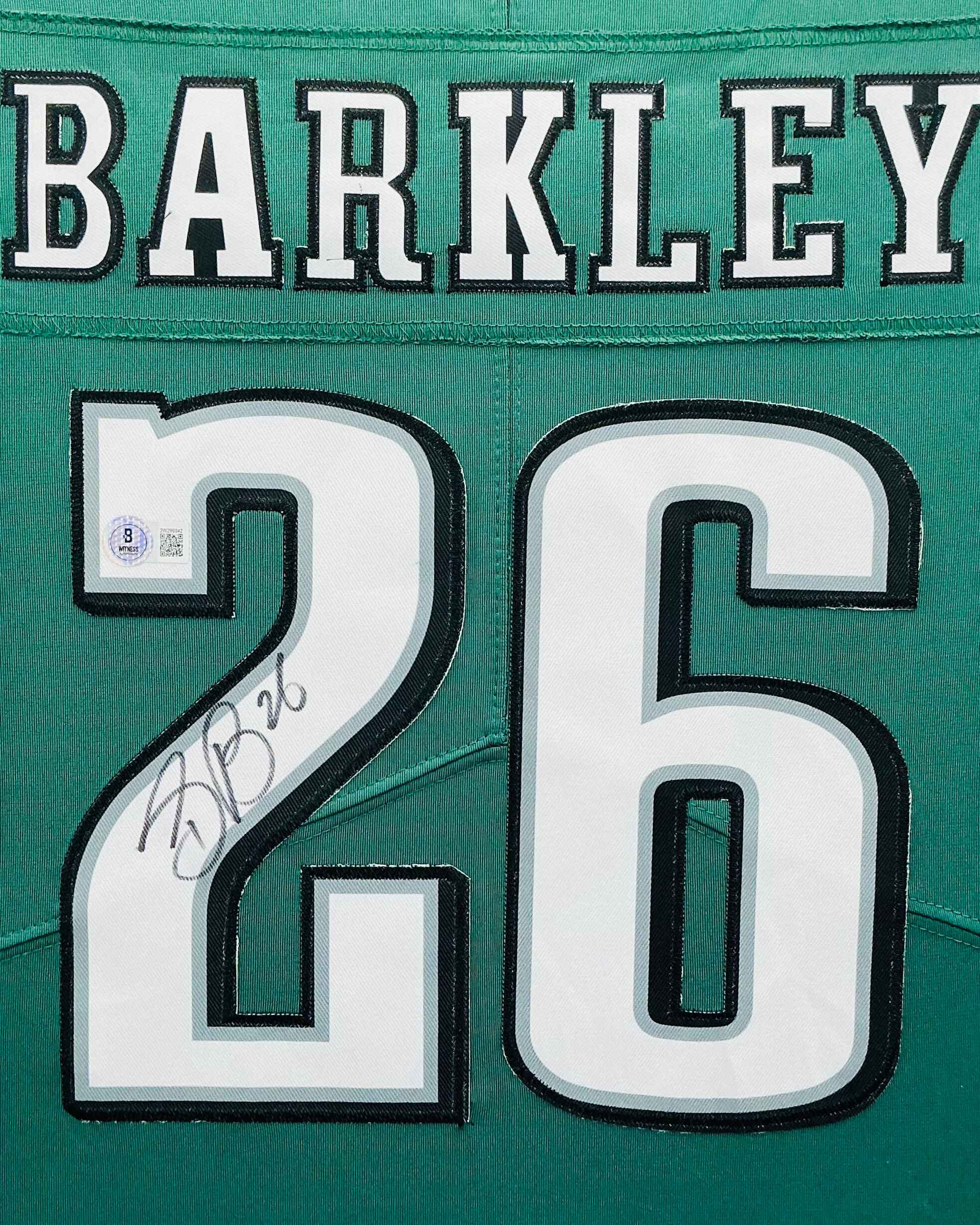 Philadelphia Eagles Saquon Barkley Signed Jersey Framed