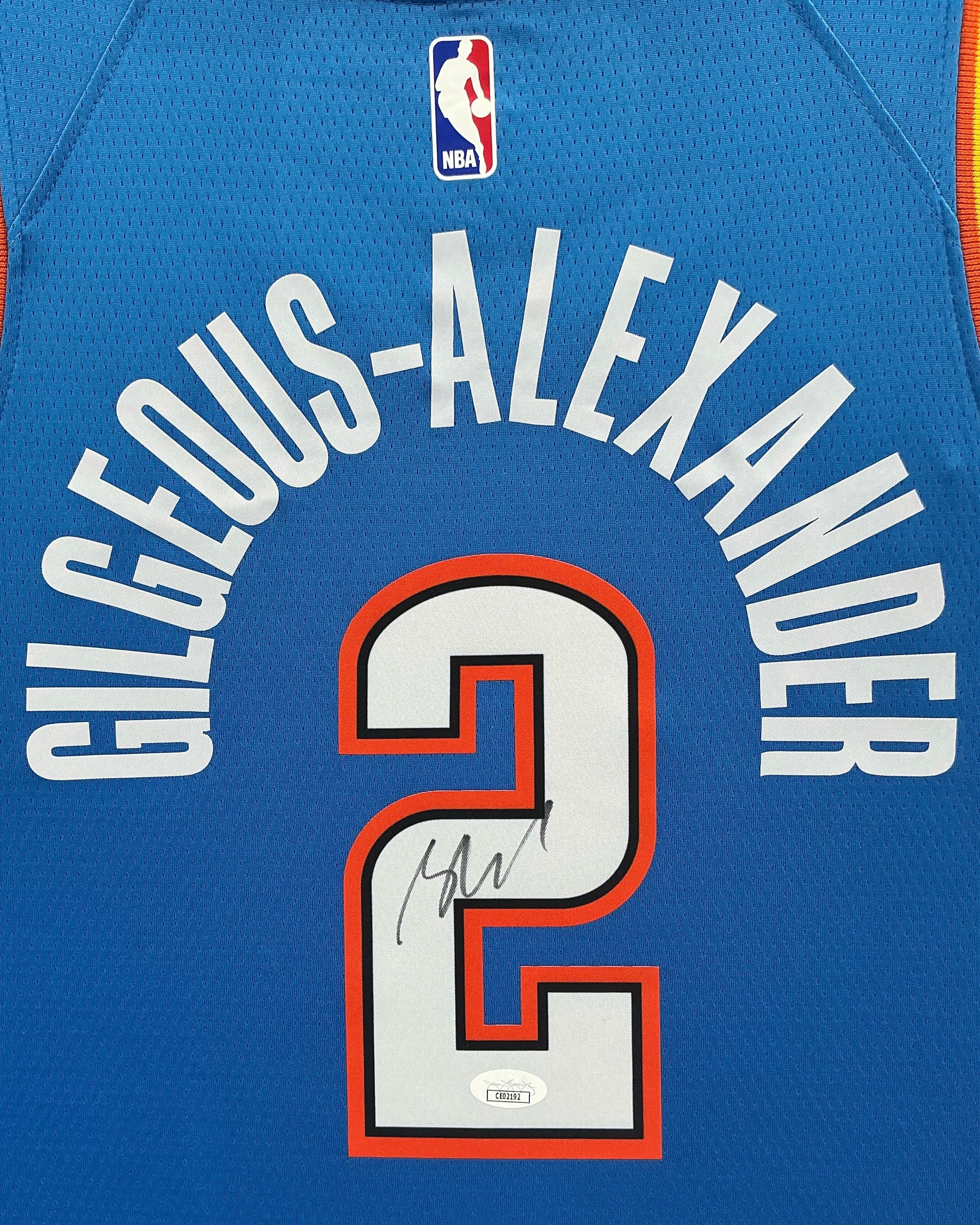 Oklahoma City Thunder Shai Gilgeous-Alexander Signed Jersey Framed