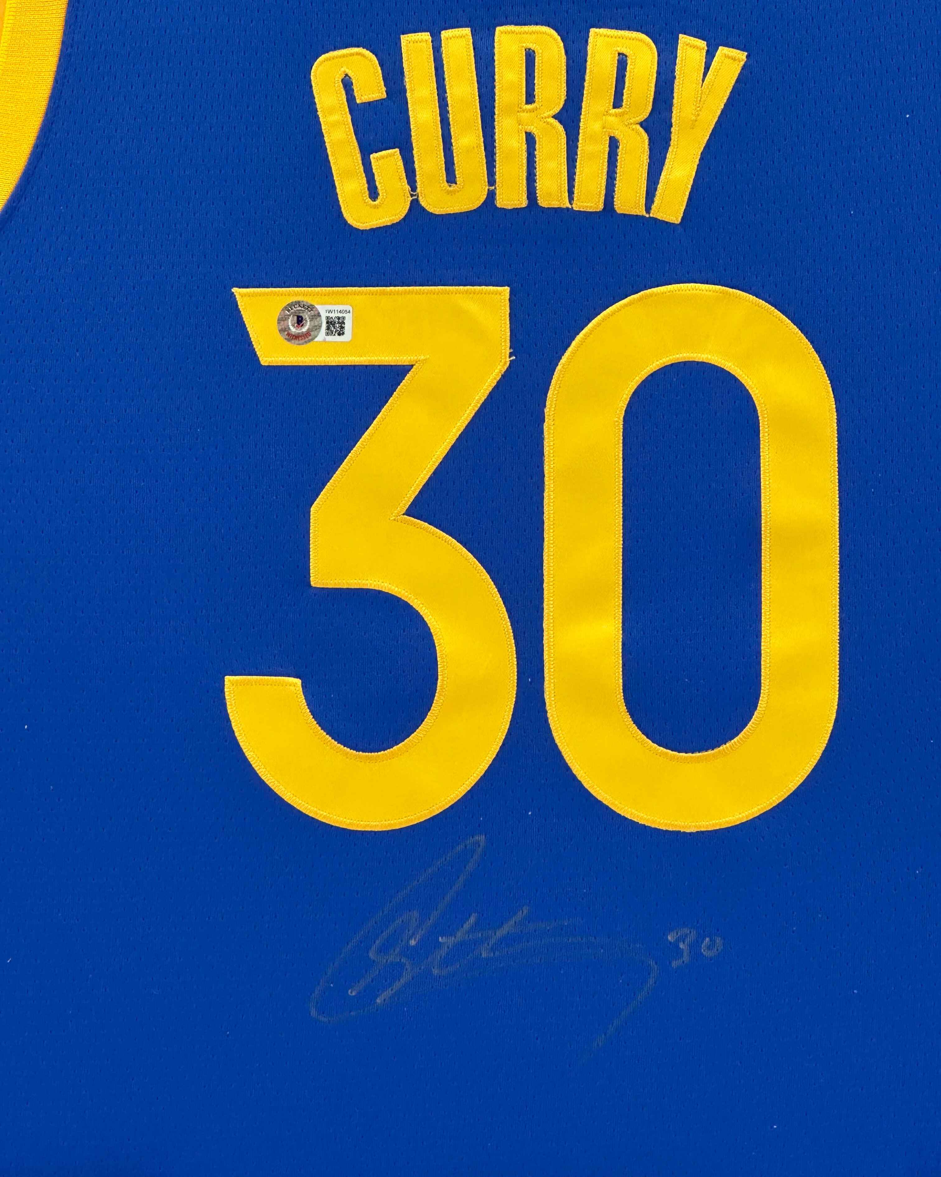 Golden State Warriors Stephen Curry Signed Jersey Framed