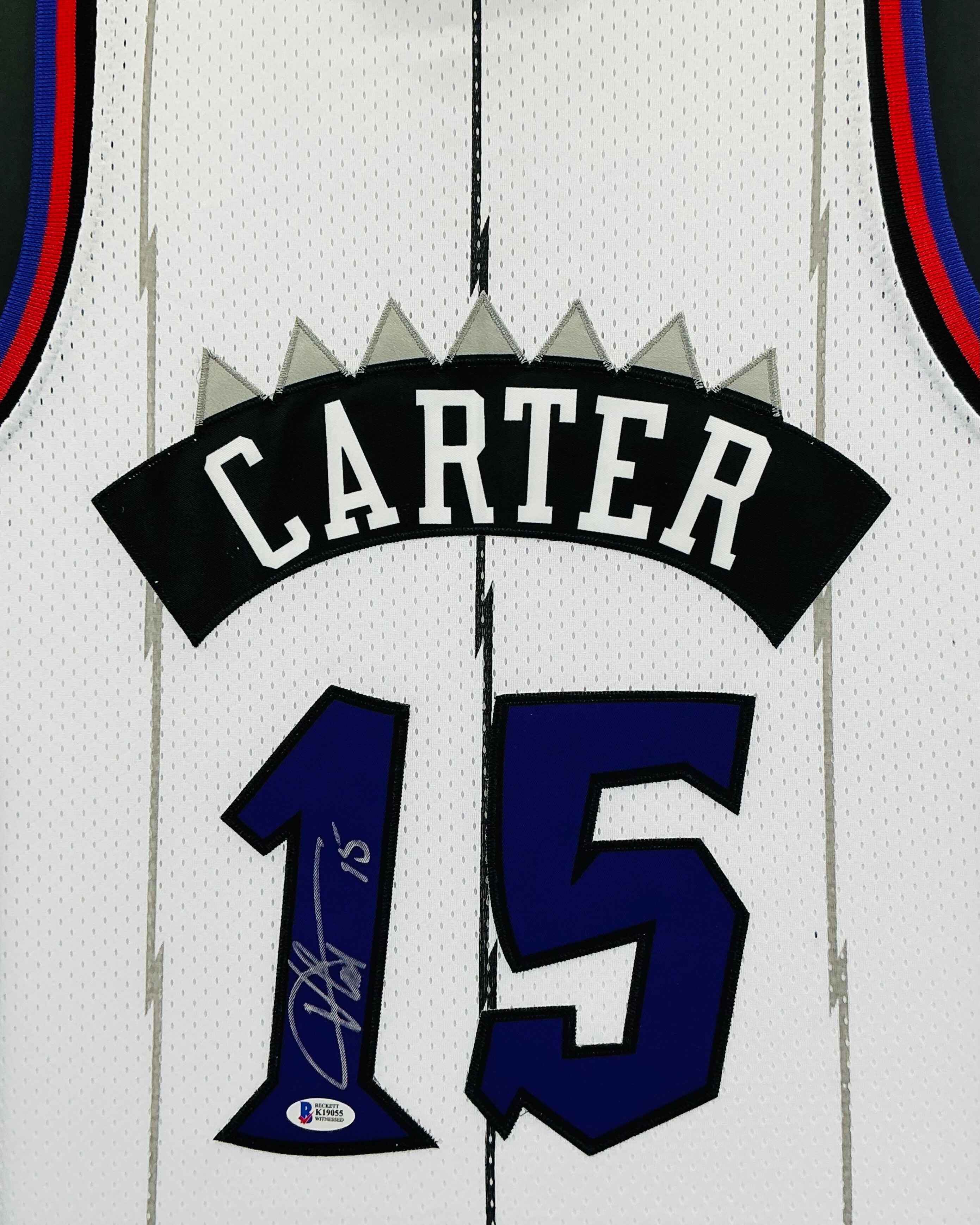 Toronto Raptors Vince Carter Signed Jersey Framed
