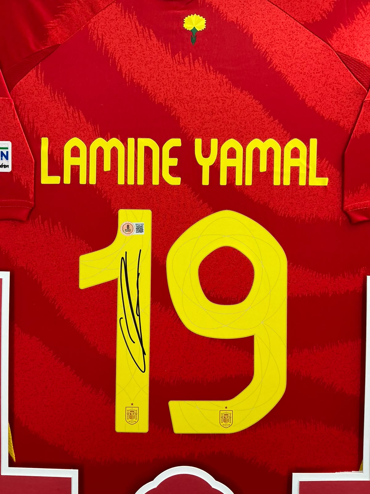 2024 Euro Cup Spain Lamine Yamal Signed Jersey Framed