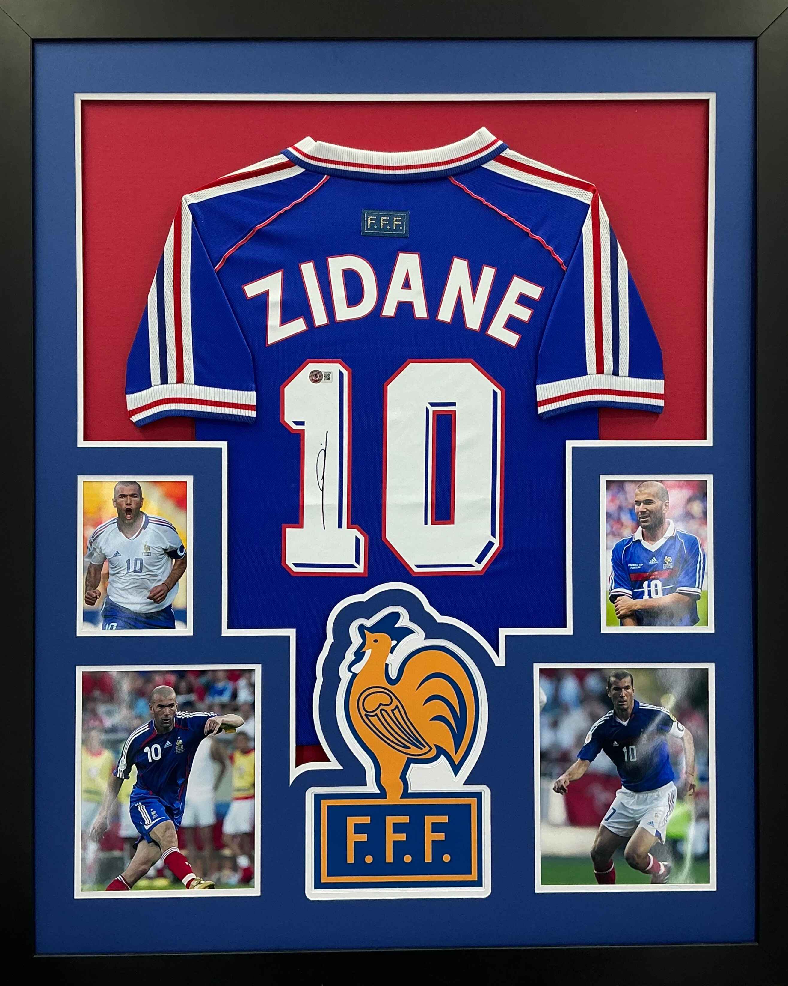 France 1998 Zinedine Zidane Signed Jersey Framed